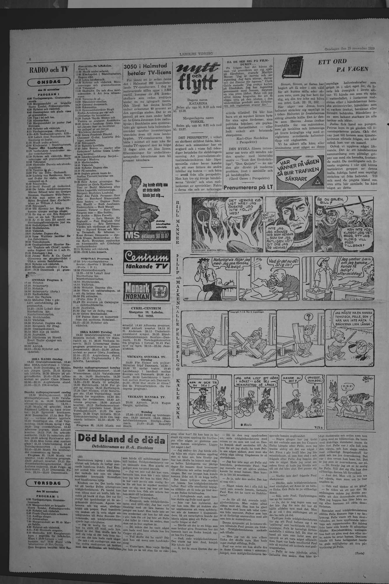 Laholms Tidning Onsdag 25 november 1959, sida 6
