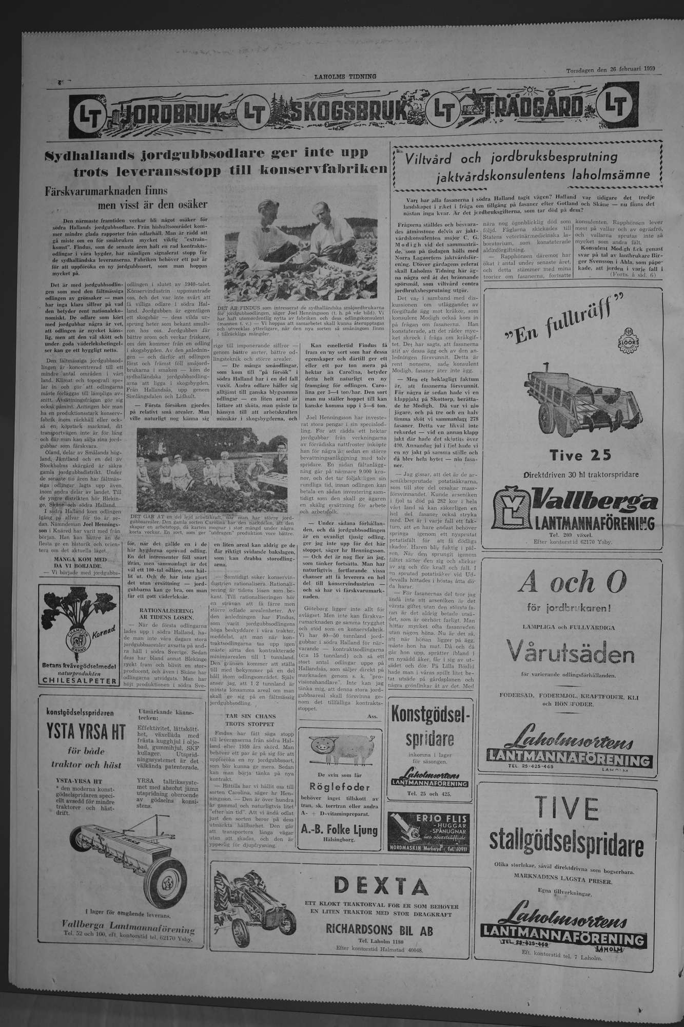 Laholms Tidning Torsdag 26 februari 1959, sida 4