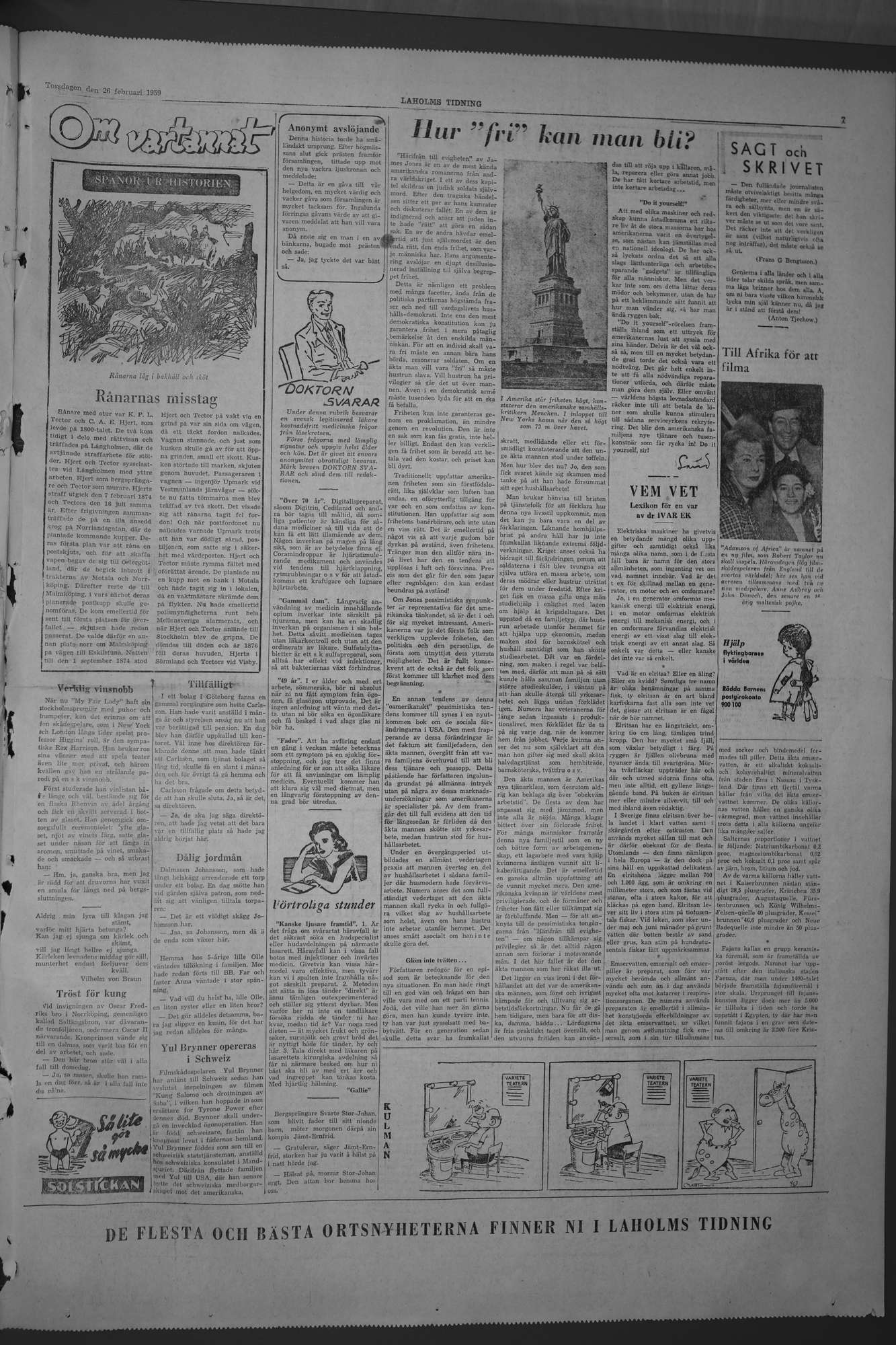 Laholms Tidning Torsdag 26 februari 1959, sida 7