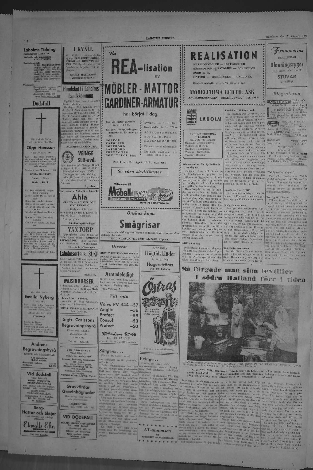 Laholms Tidning Måndag 26 januari 1959, sida 2