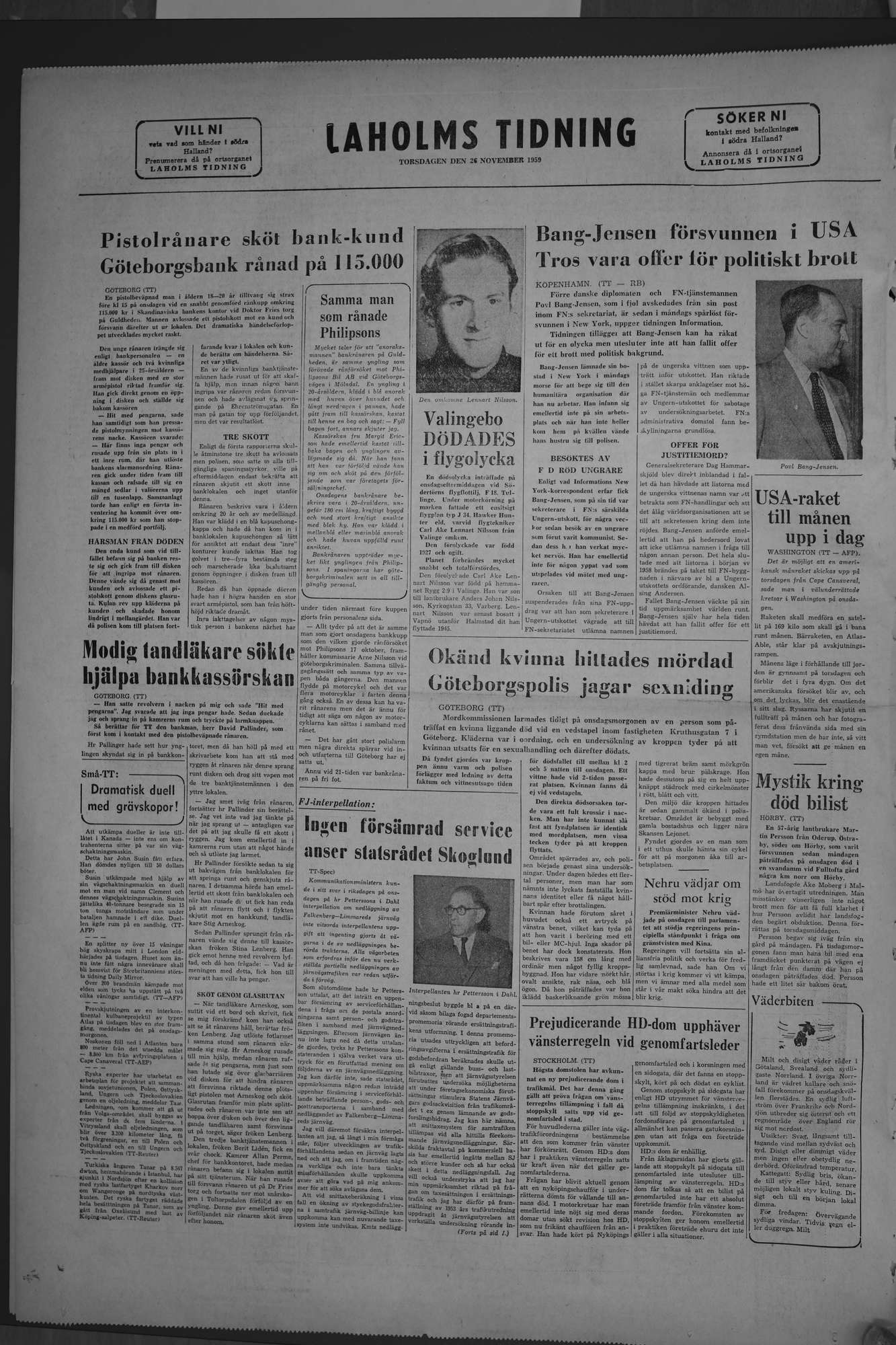 Laholms Tidning Torsdag 26 november 1959, sida 8