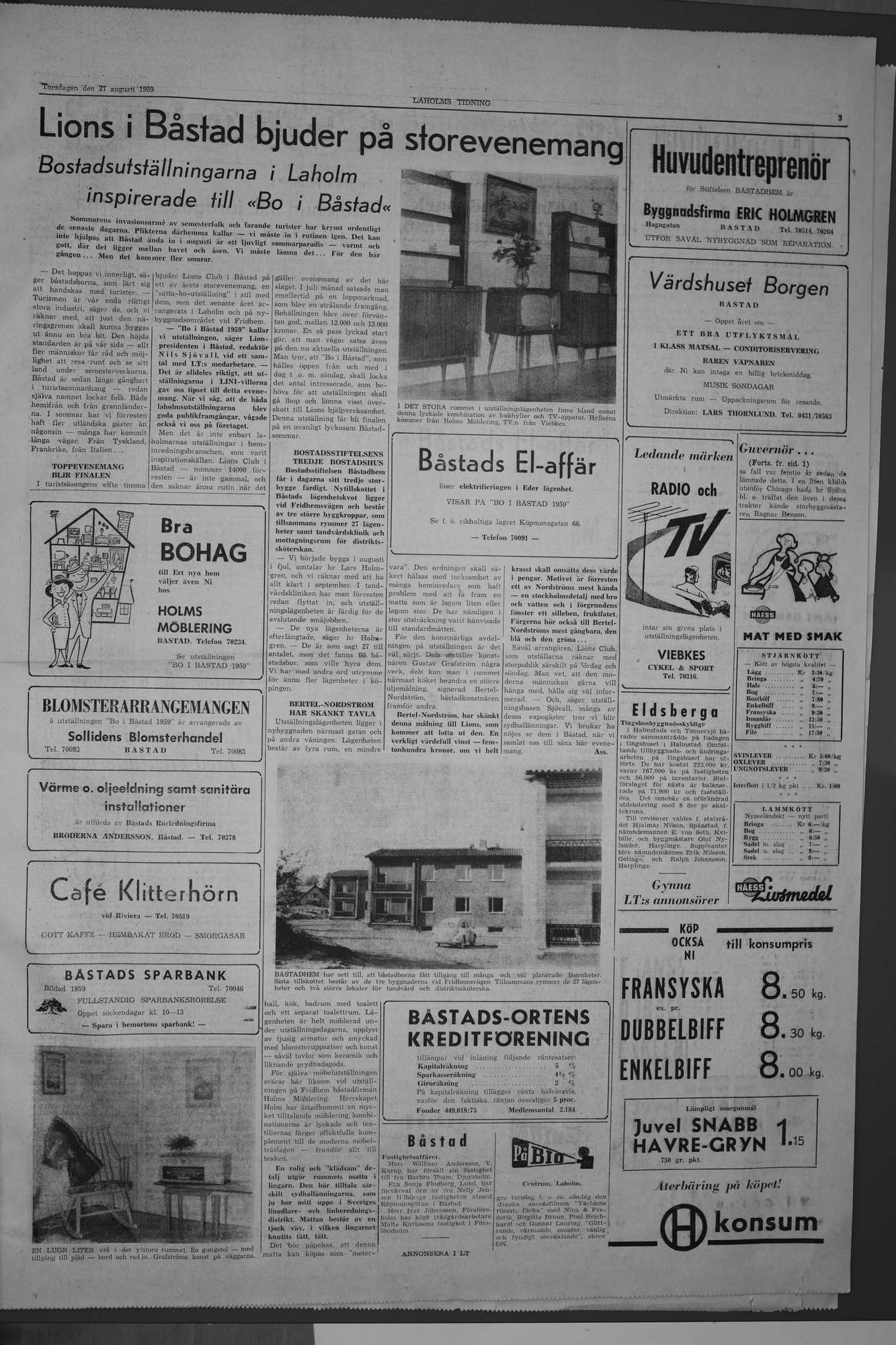 Laholms Tidning Torsdag 27 augusti 1959, sida 3