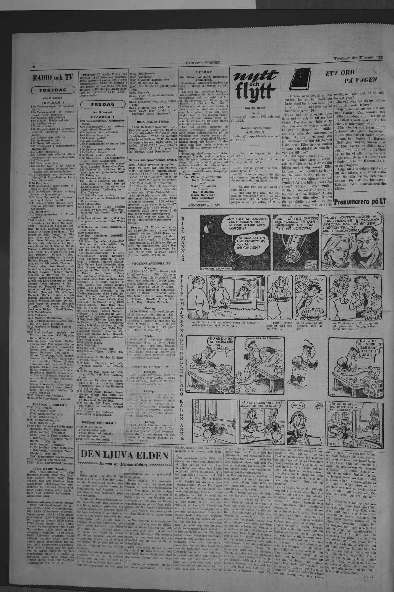 Laholms Tidning Torsdag 27 augusti 1959, sida 6