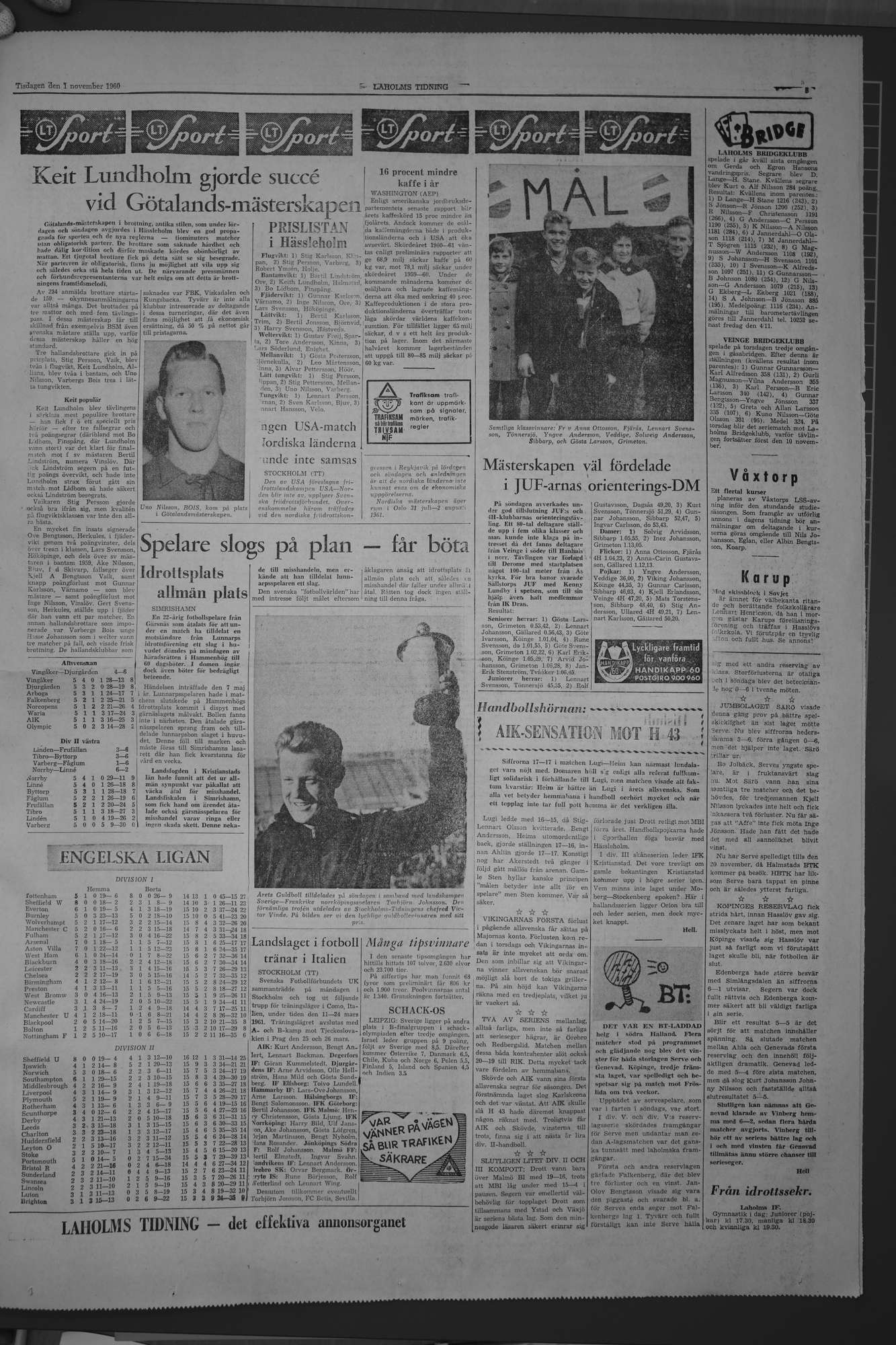Laholms Tidning Tisdag 1 november 1960, sida 5
