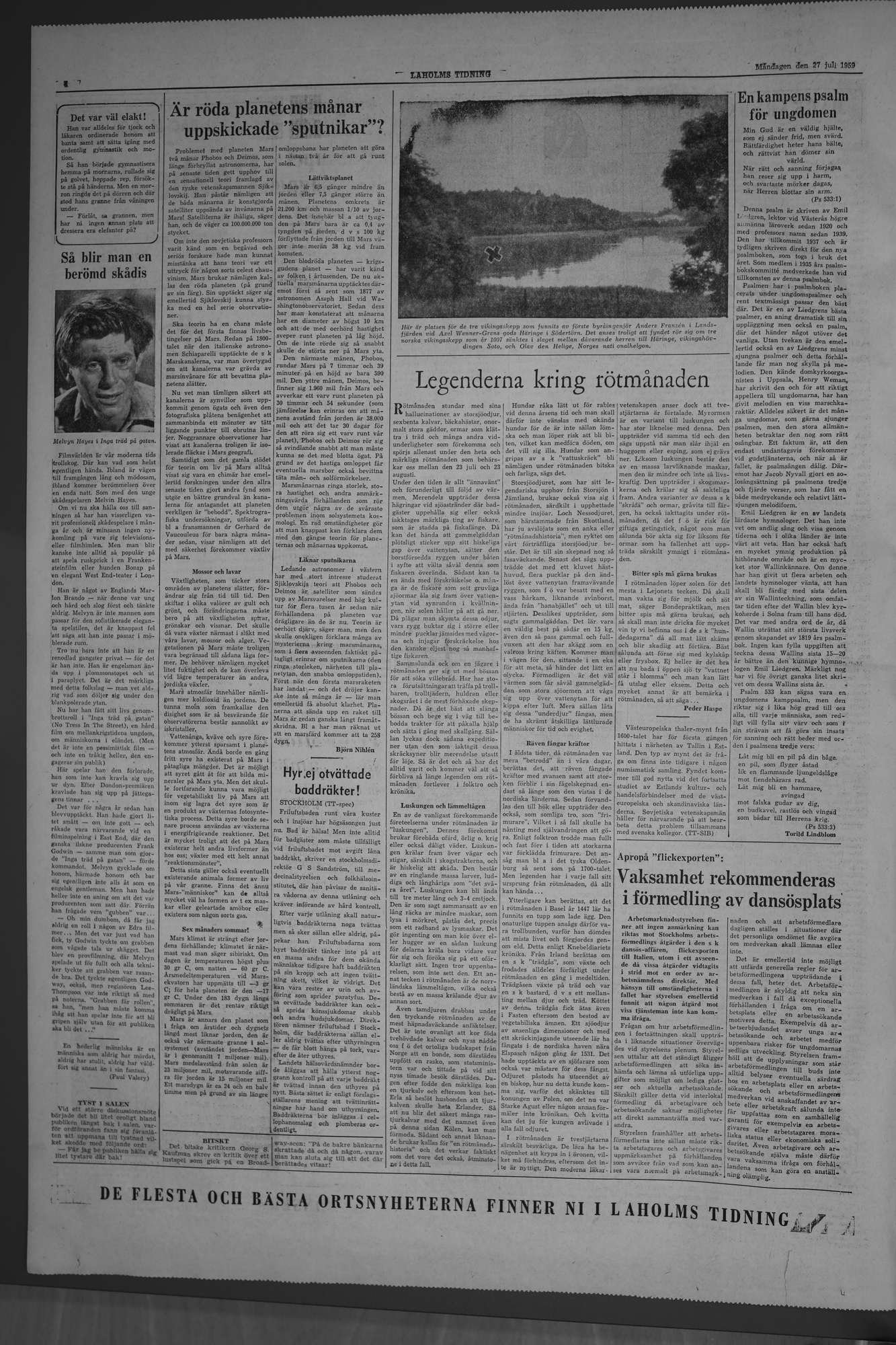 Laholms Tidning Måndag 27 juli 1959, sida 4