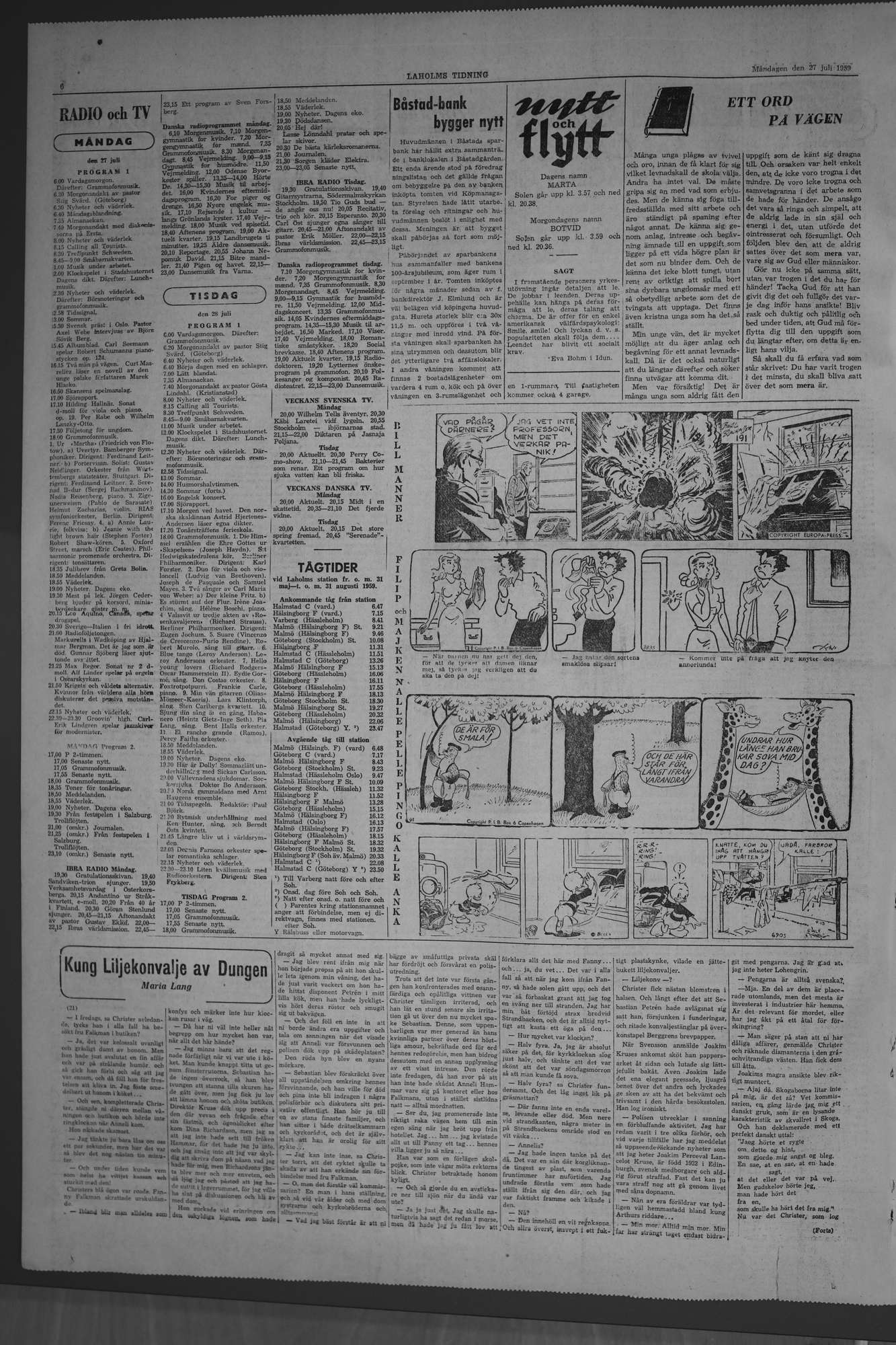 Laholms Tidning Måndag 27 juli 1959, sida 6