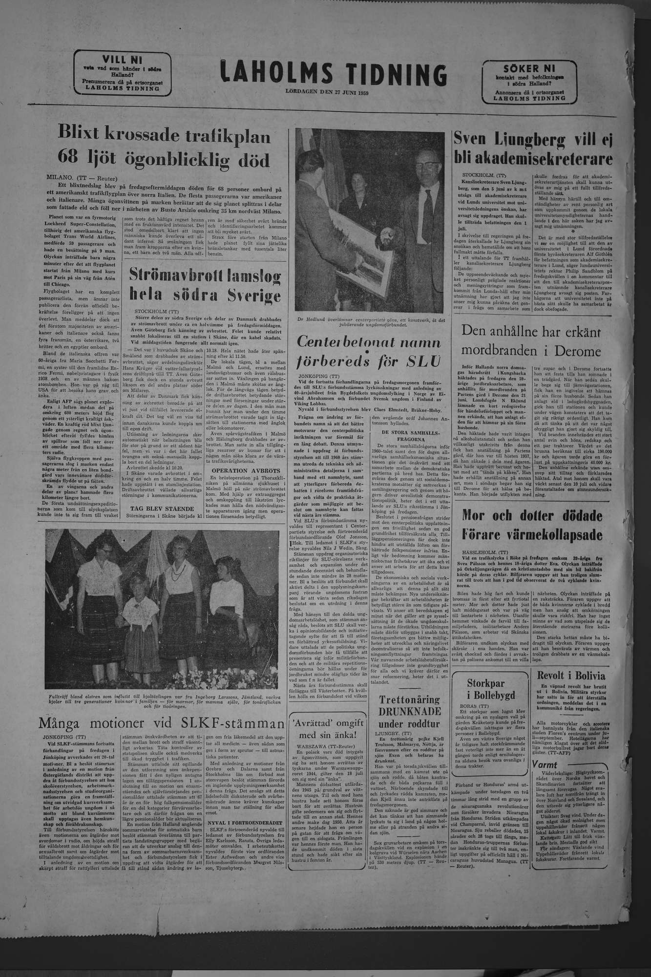 Laholms Tidning Lördag 27 juni 1959, sida 8