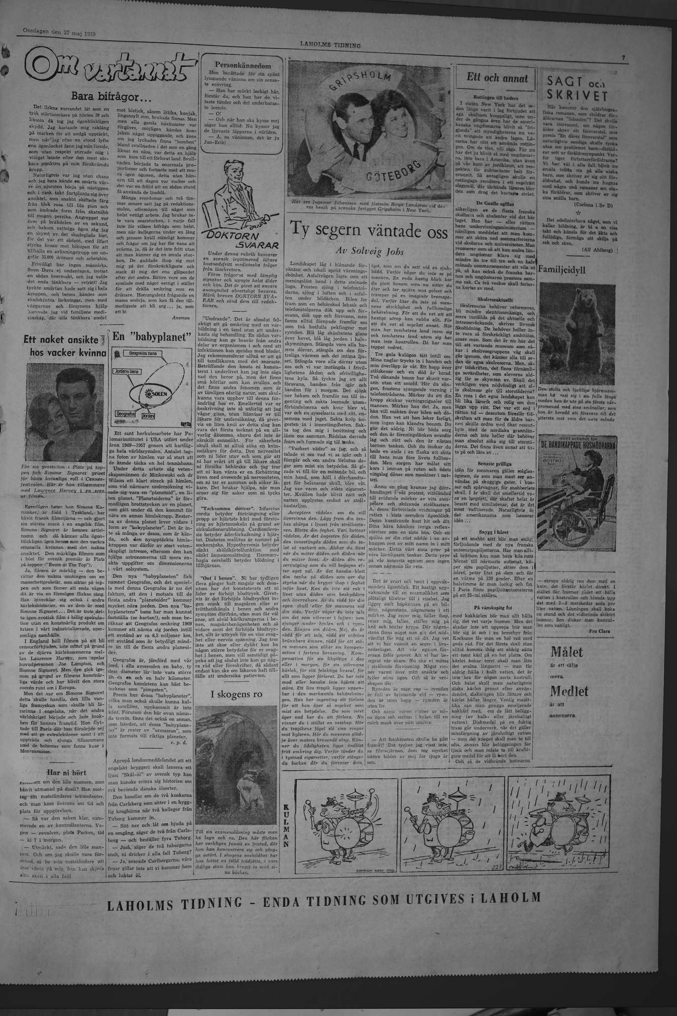 Laholms Tidning Onsdag 27 maj 1959, sida 7