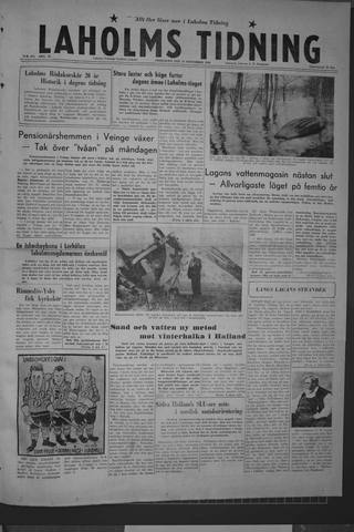 Förstasidan, Fredag 27 november 1959