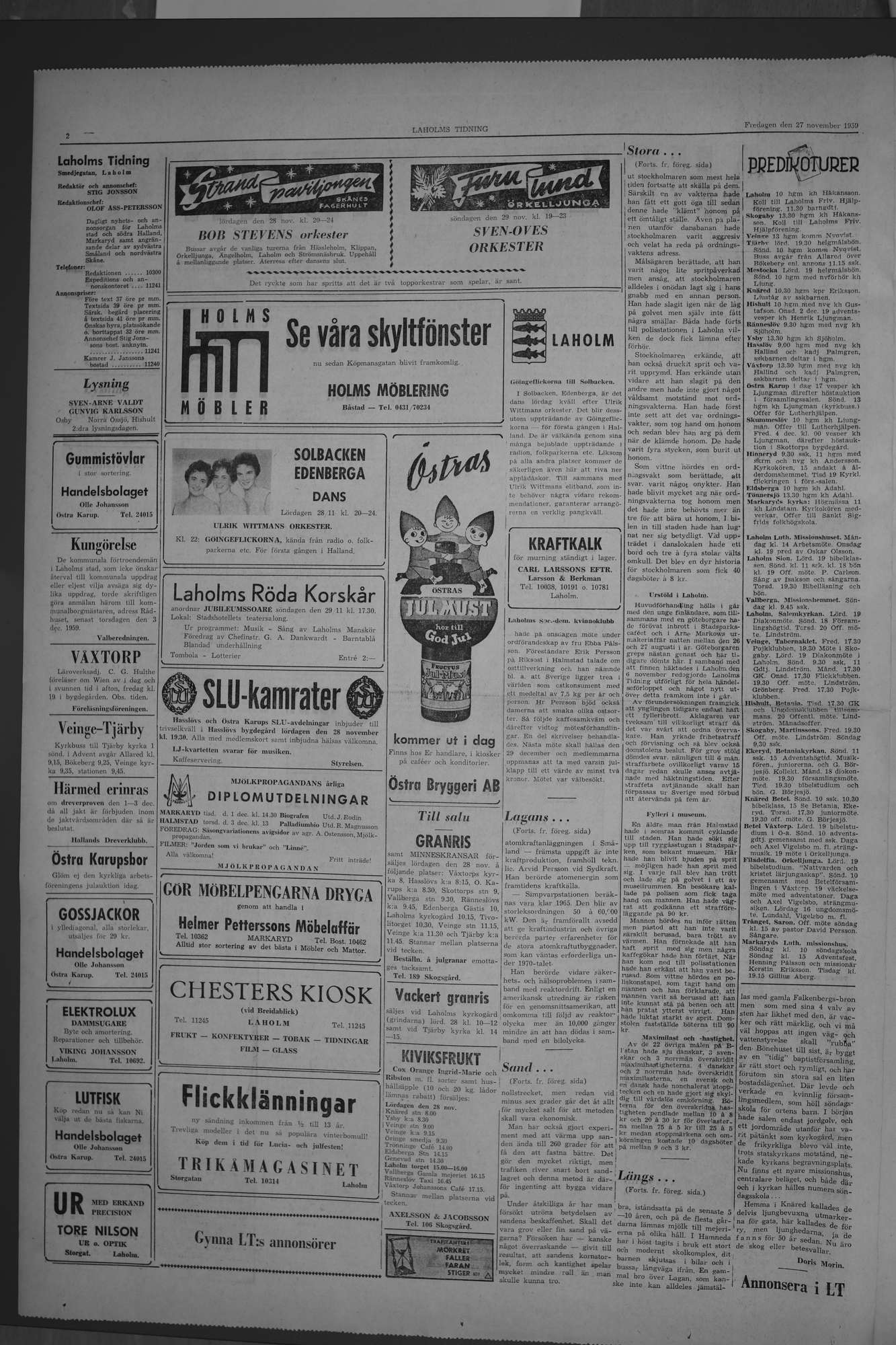 Laholms Tidning Fredag 27 november 1959, sida 2