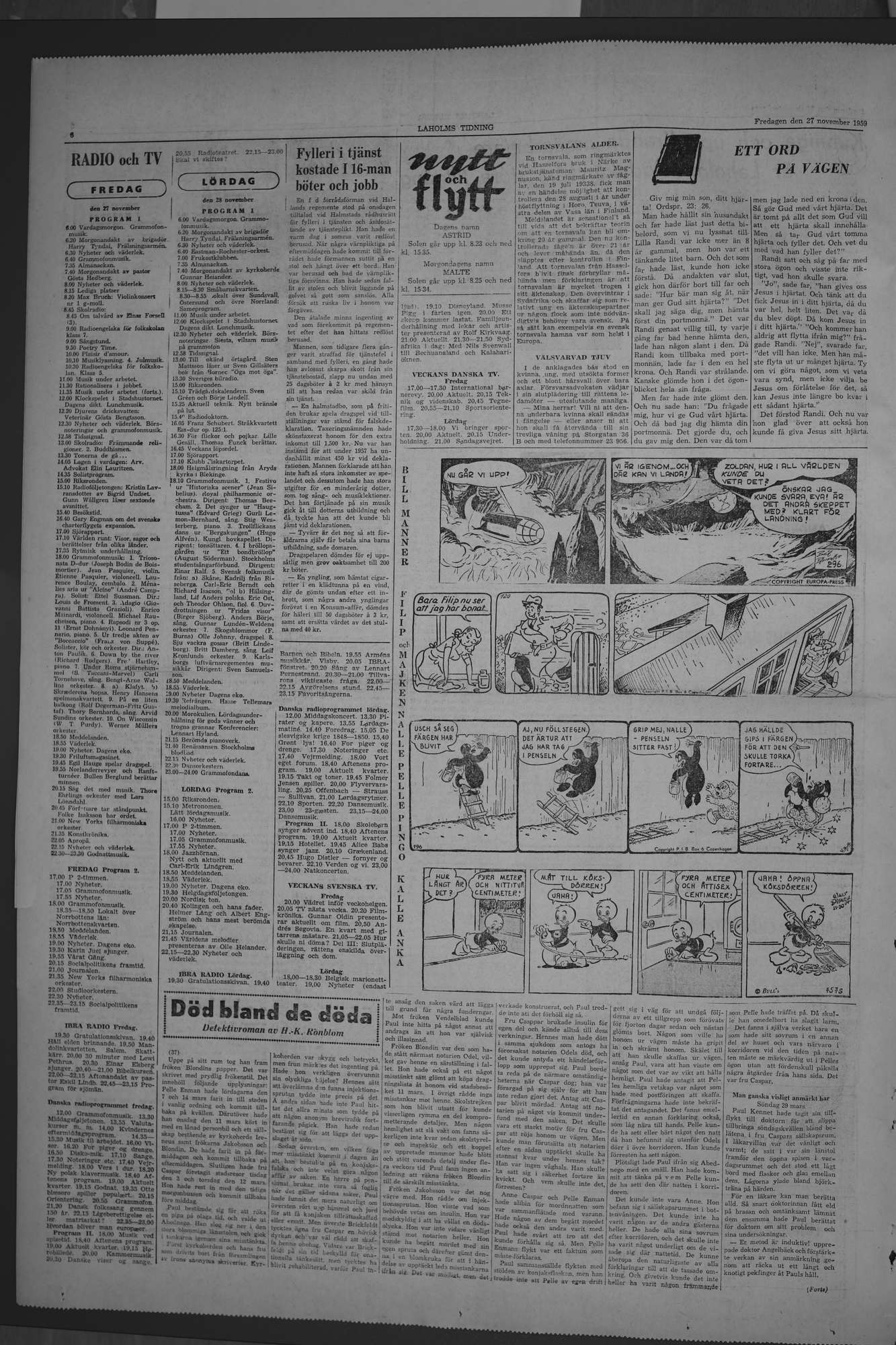 Laholms Tidning Fredag 27 november 1959, sida 6
