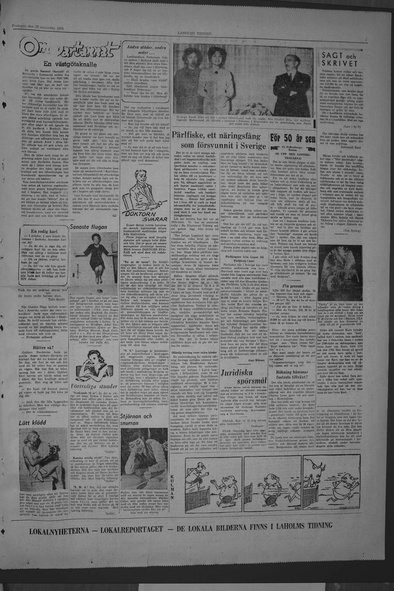 Laholms Tidning Fredag 27 november 1959, sida 7