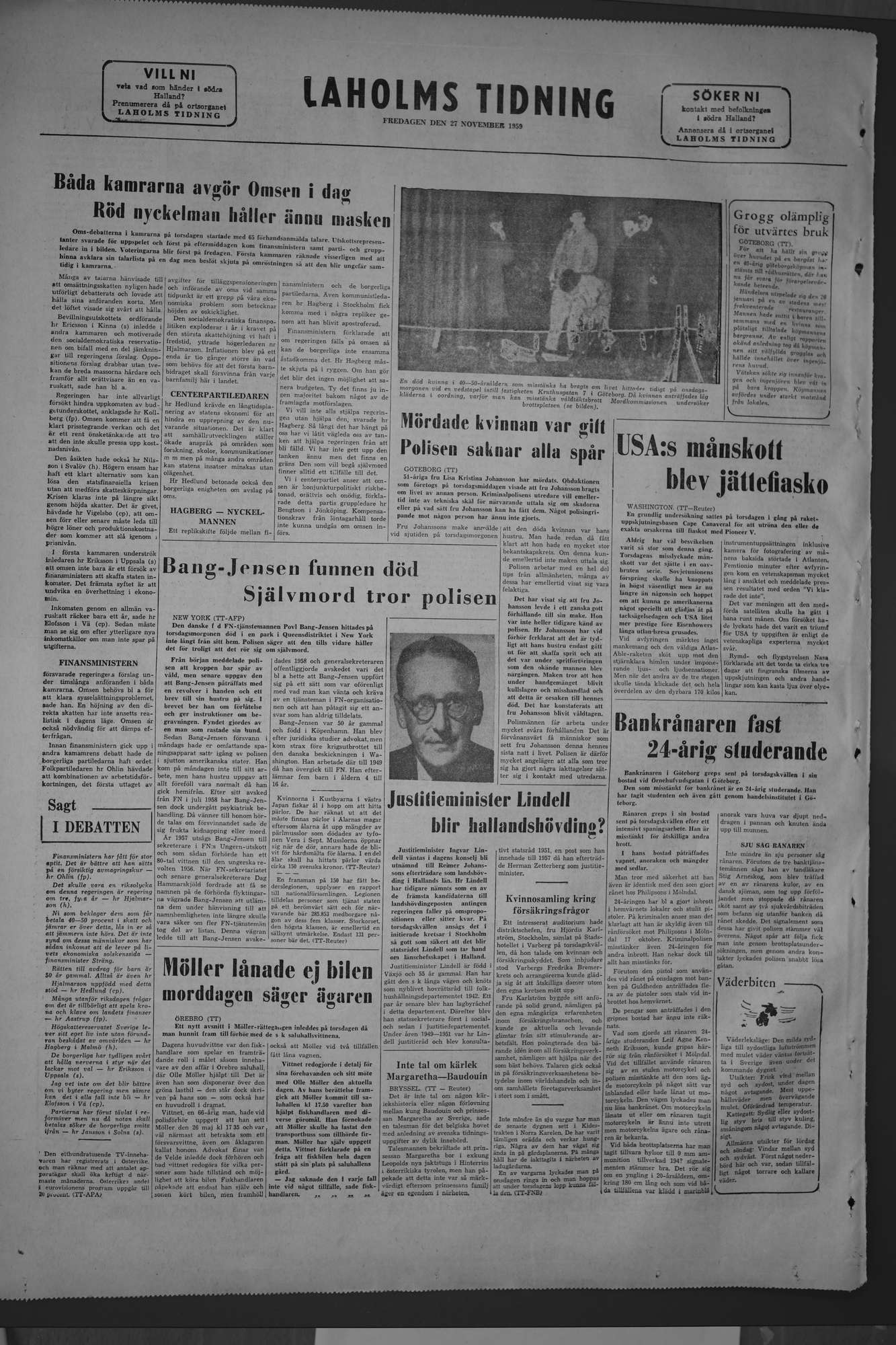 Laholms Tidning Fredag 27 november 1959, sida 8