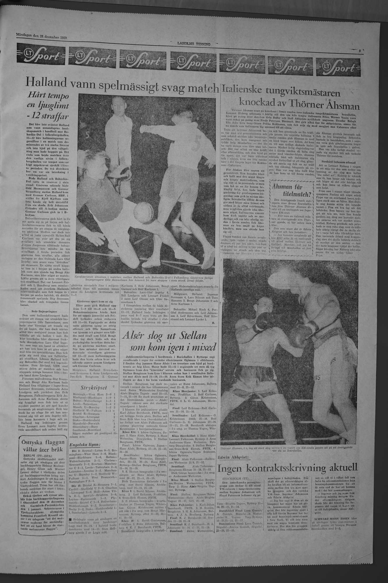 Laholms Tidning Måndag 28 december 1959, sida 5