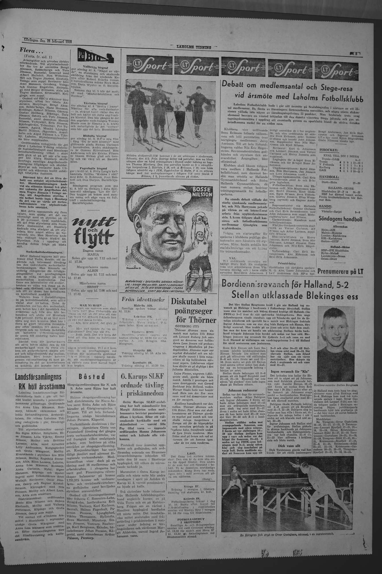 Laholms Tidning Lördag 28 februari 1959, sida 5