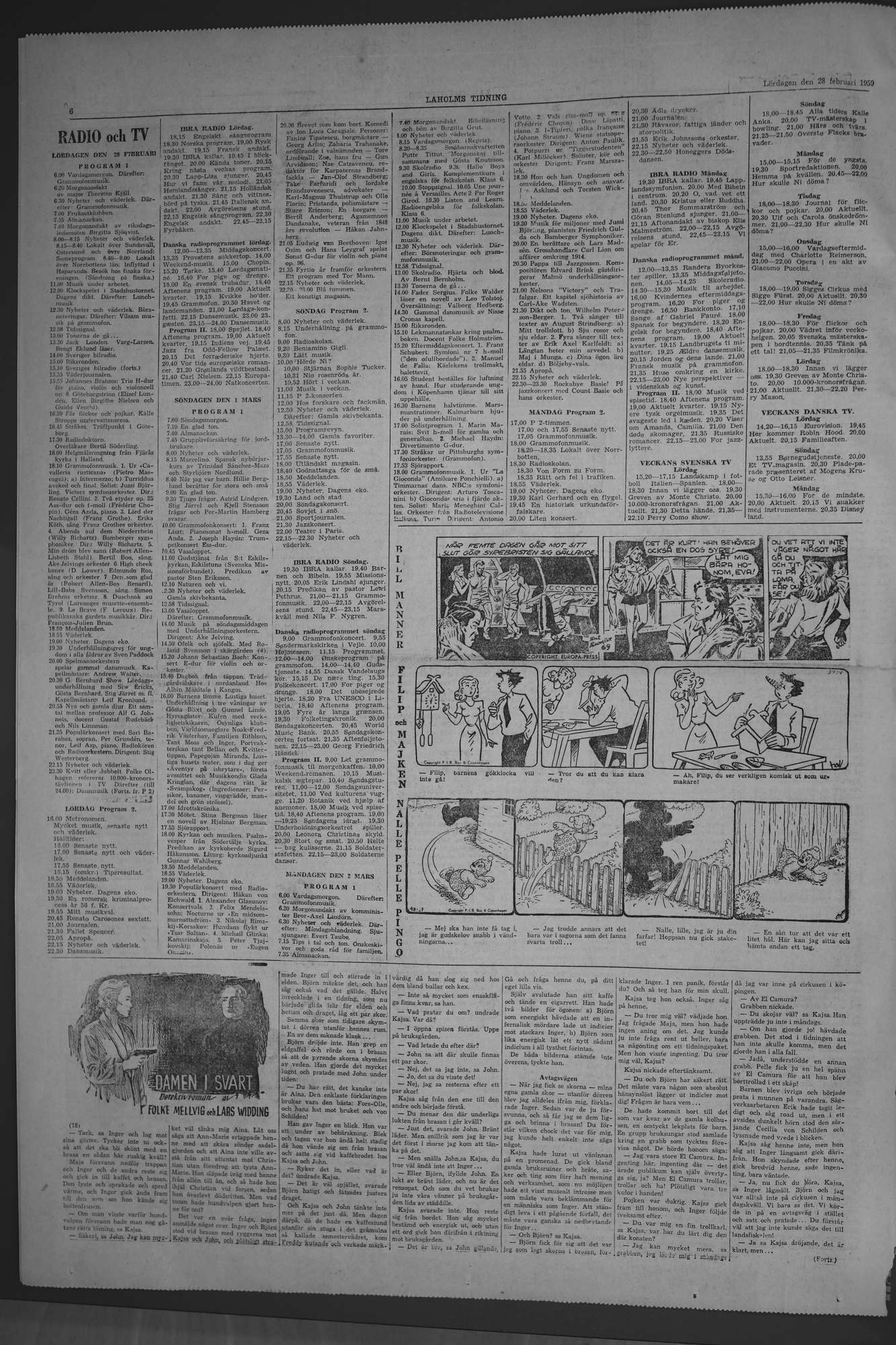 Laholms Tidning Lördag 28 februari 1959, sida 6