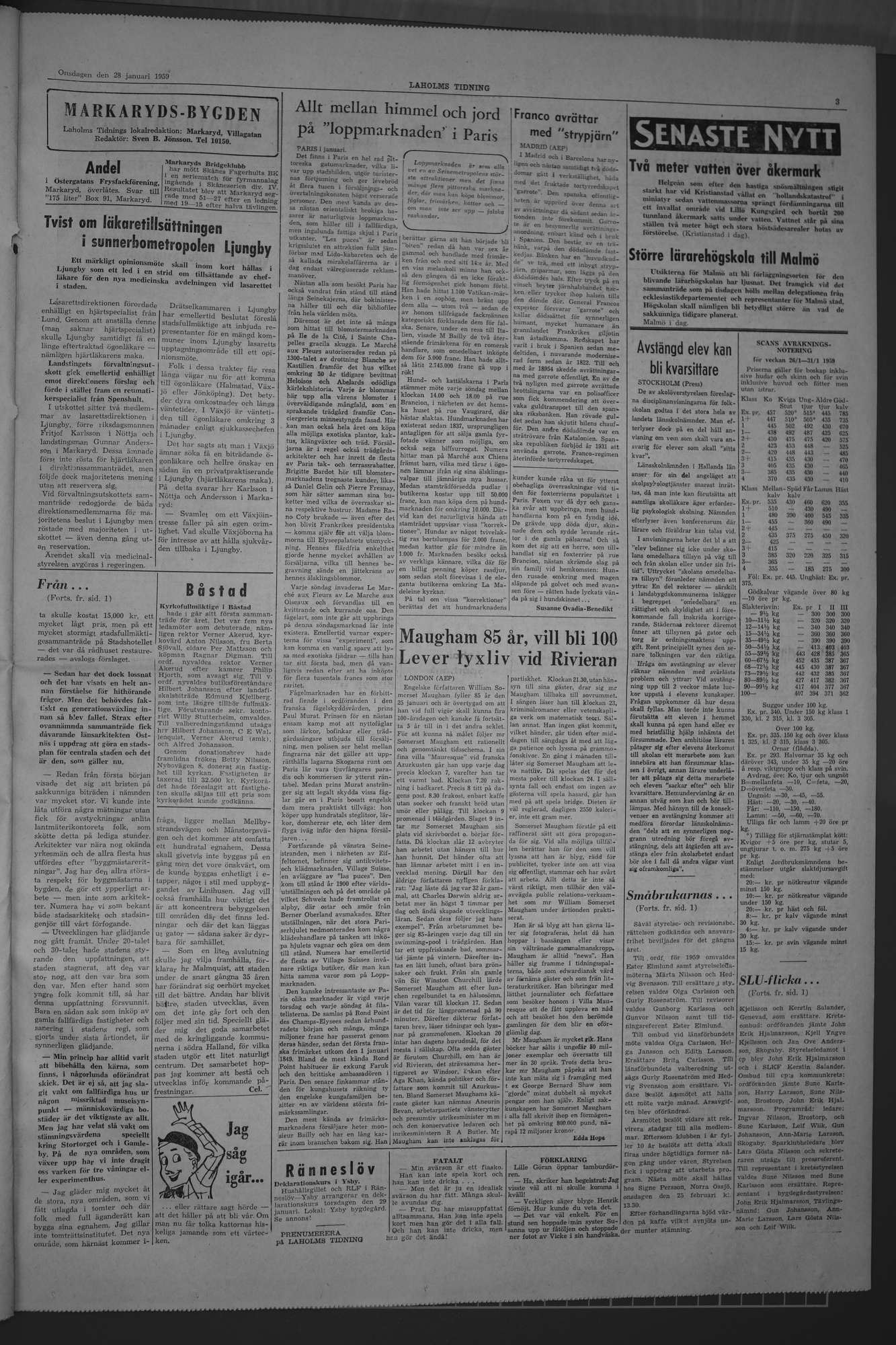 Laholms Tidning Onsdag 28 januari 1959, sida 3