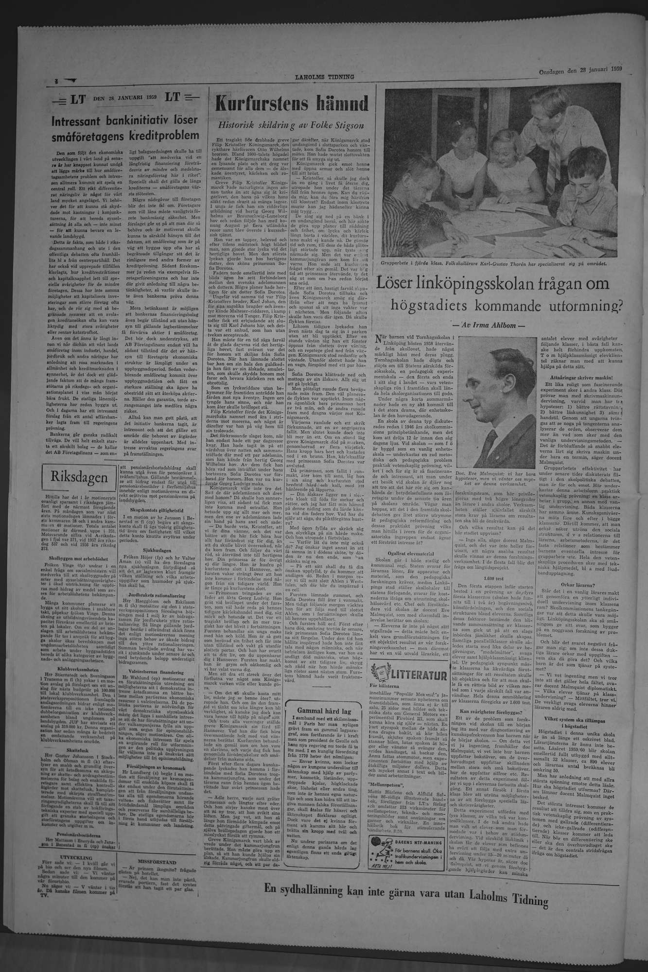 Laholms Tidning Onsdag 28 januari 1959, sida 4