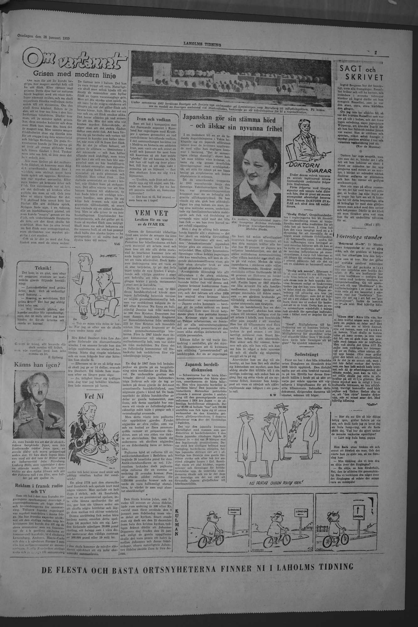 Laholms Tidning Onsdag 28 januari 1959, sida 7