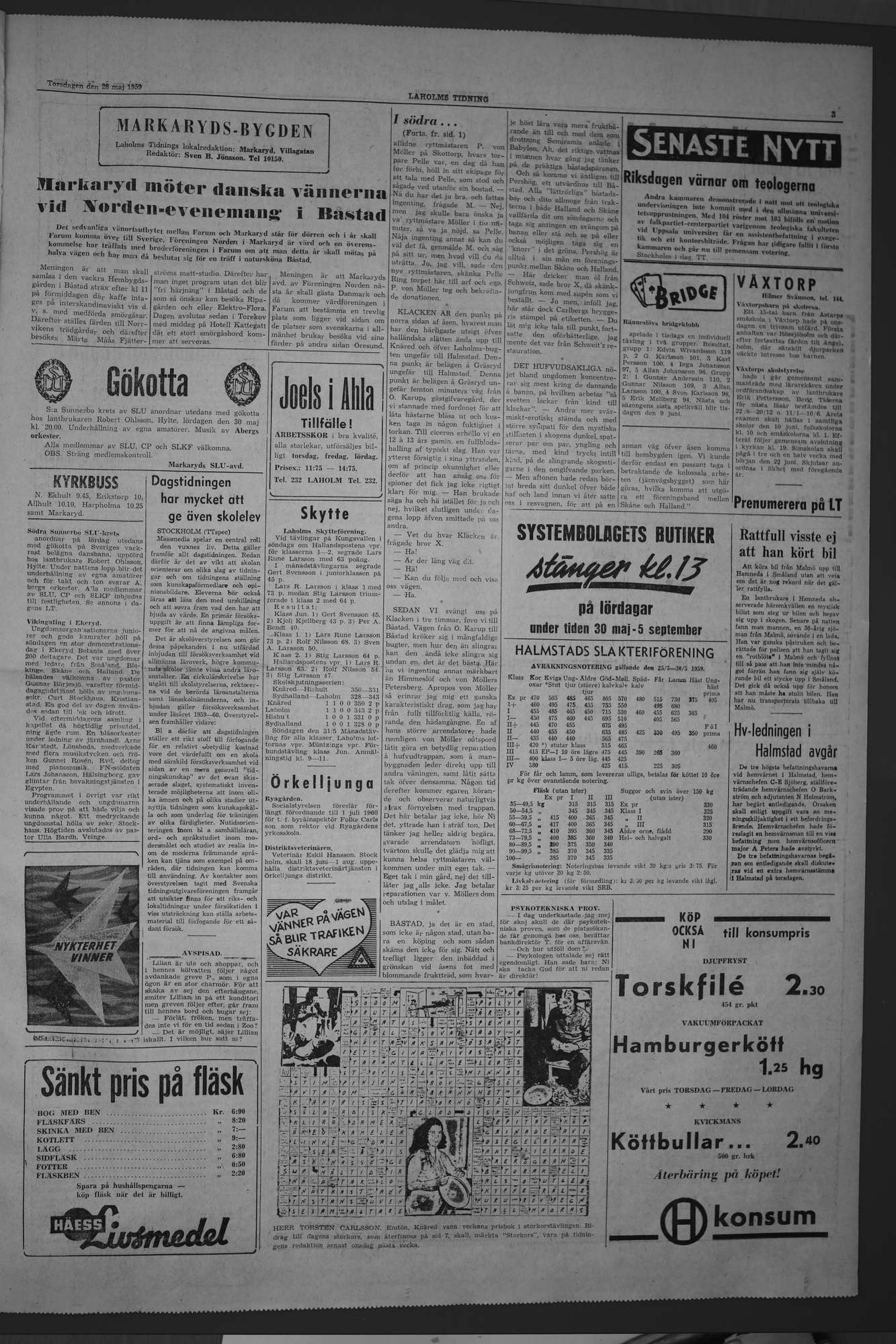 Laholms Tidning Torsdag 28 maj 1959, sida 3