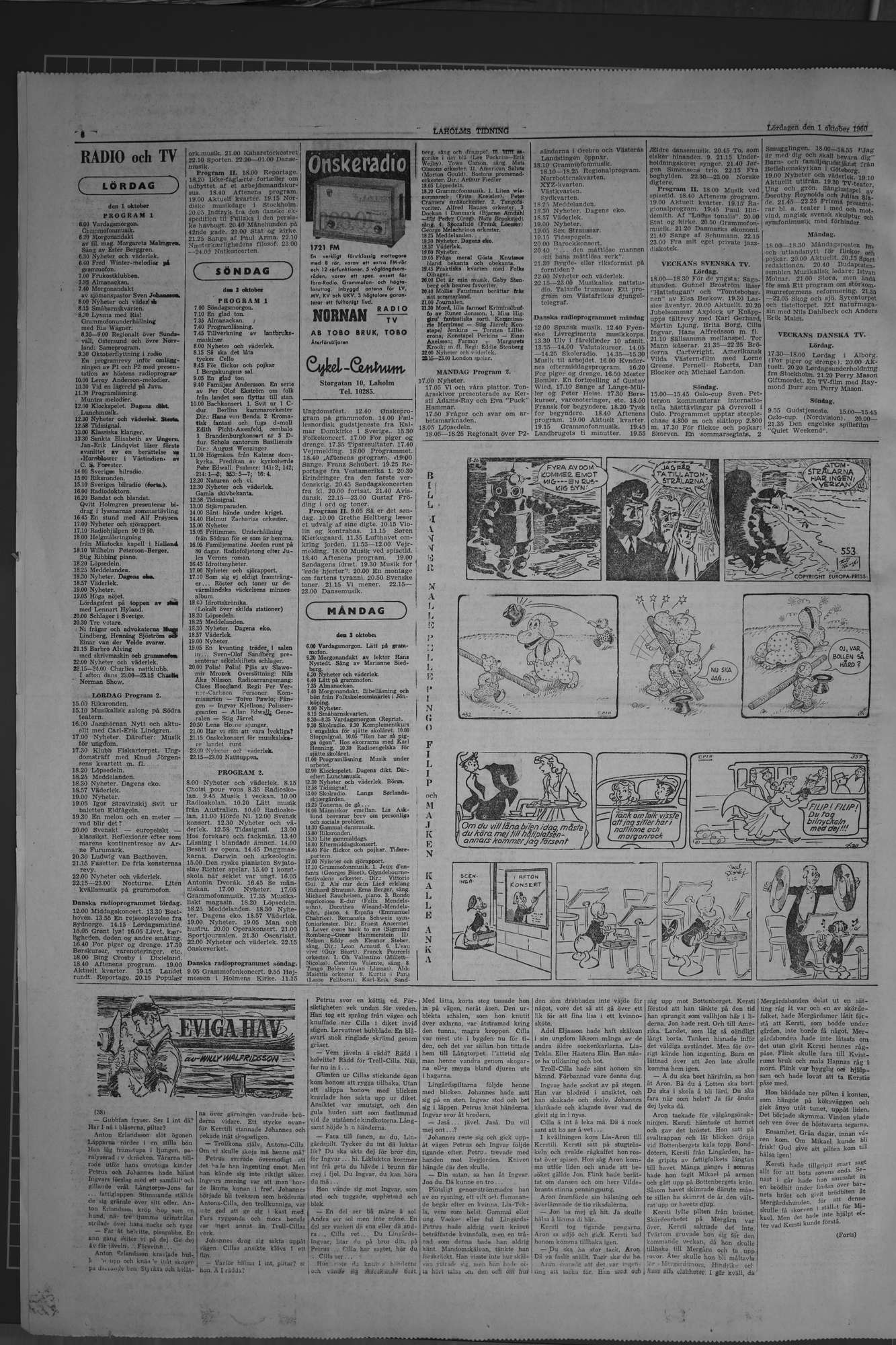 Laholms Tidning Lördag 1 oktober 1960, sida 6