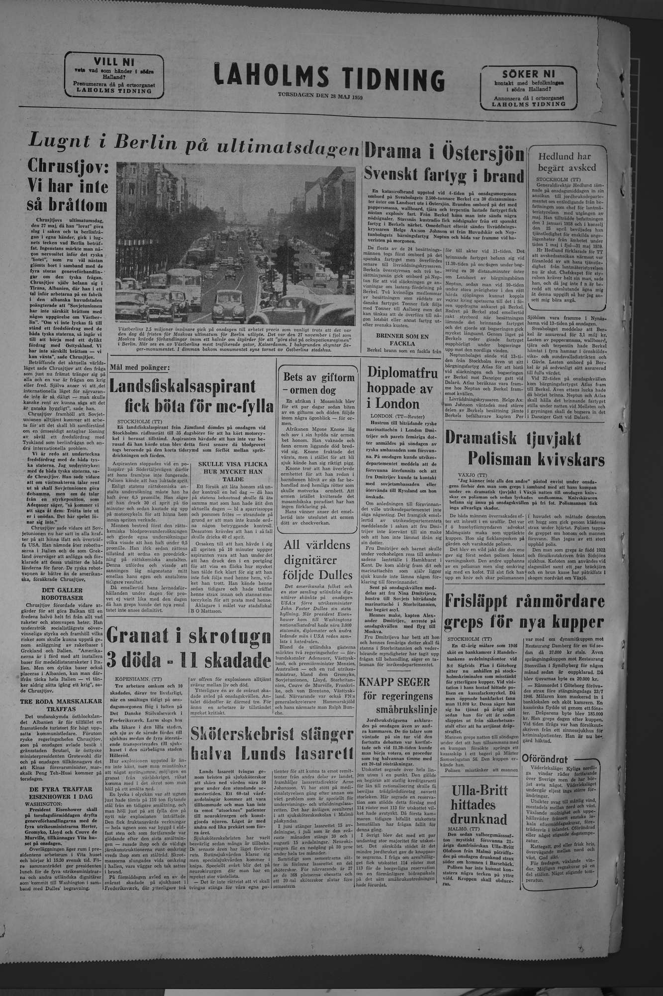 Laholms Tidning Torsdag 28 maj 1959, sida 8
