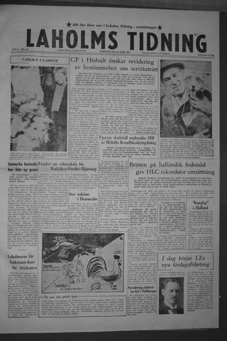 Förstasidan, Lördag 28 mars 1959