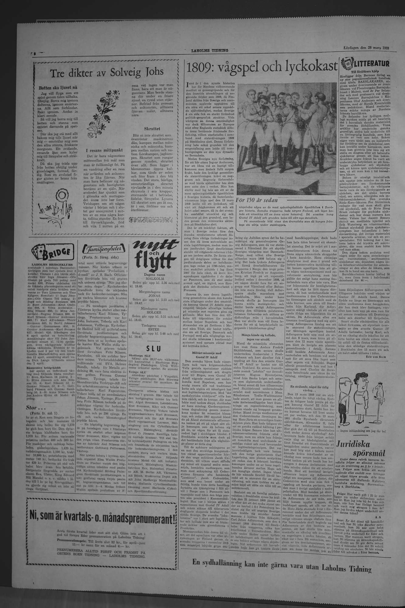 Laholms Tidning Lördag 28 mars 1959, sida 4
