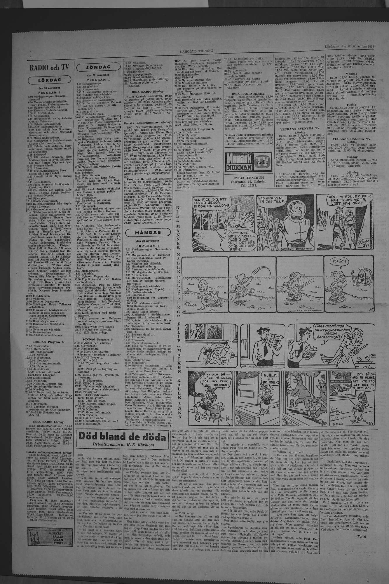 Laholms Tidning Lördag 28 november 1959, sida 6
