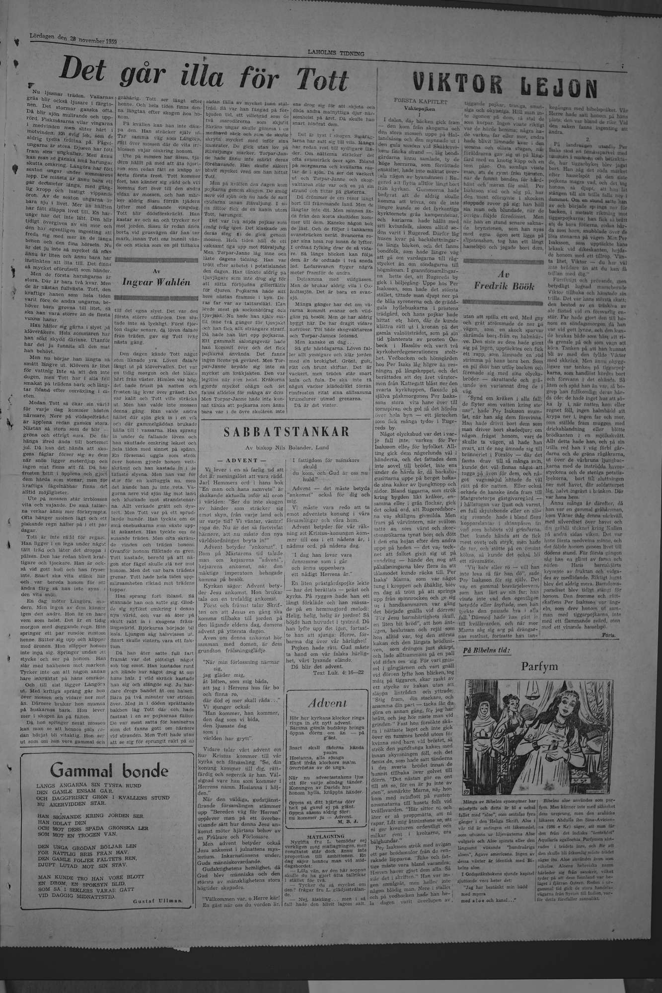 Laholms Tidning Lördag 28 november 1959, sida 7