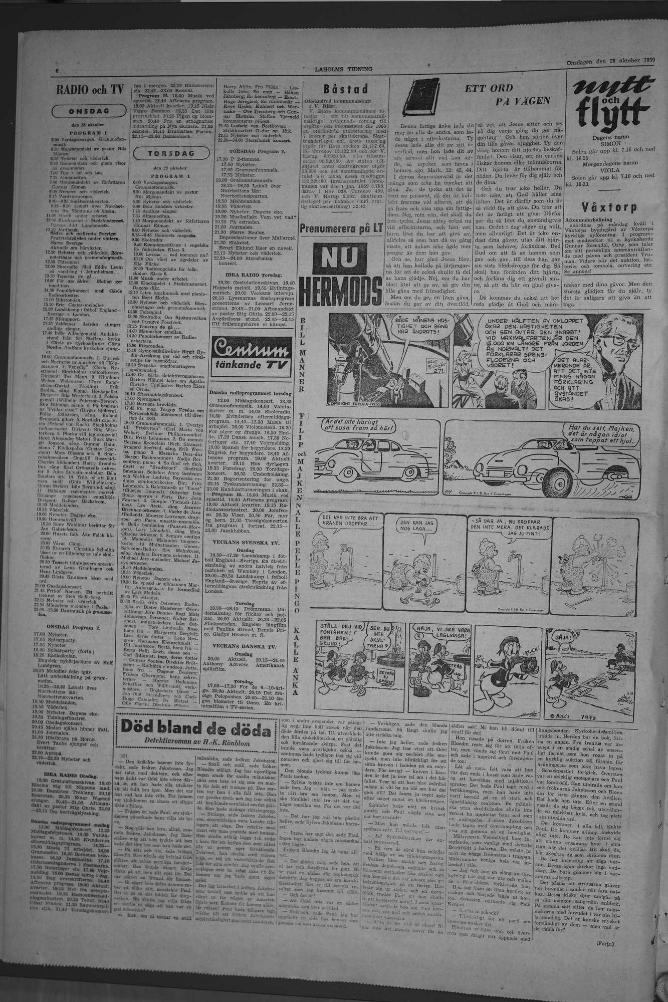 Laholms Tidning Onsdag 28 oktober 1959, sida 6