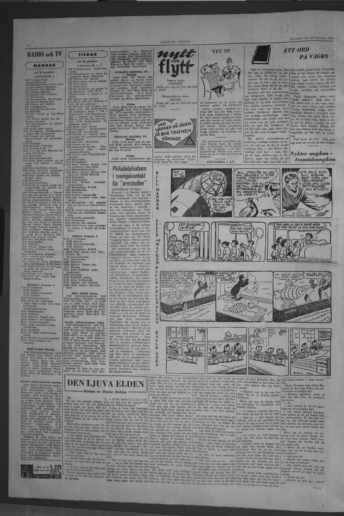 Laholms Tidning Måndag 28 september 1959, sida 6