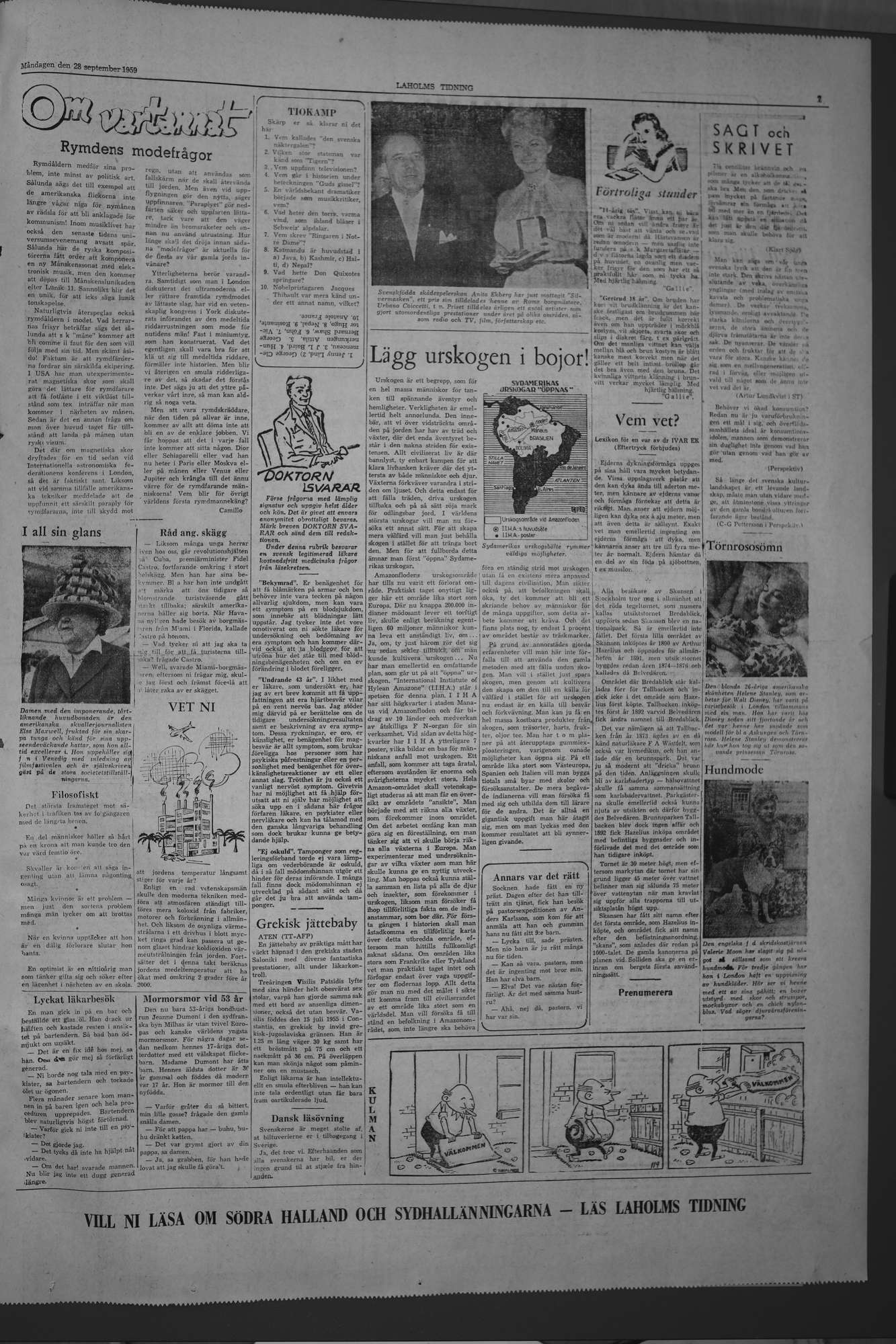 Laholms Tidning Måndag 28 september 1959, sida 7