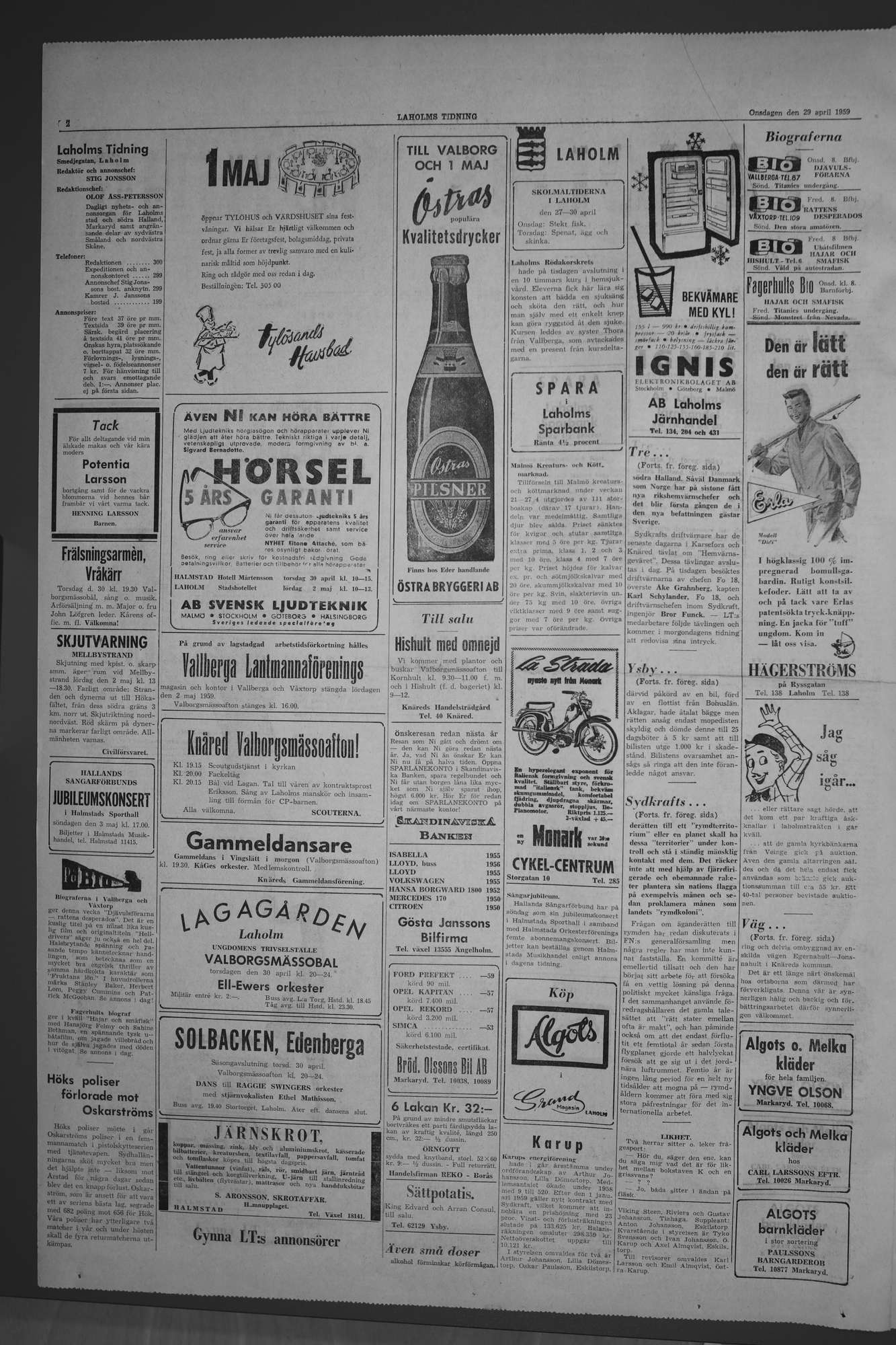 Laholms Tidning Onsdag 29 april 1959, sida 2