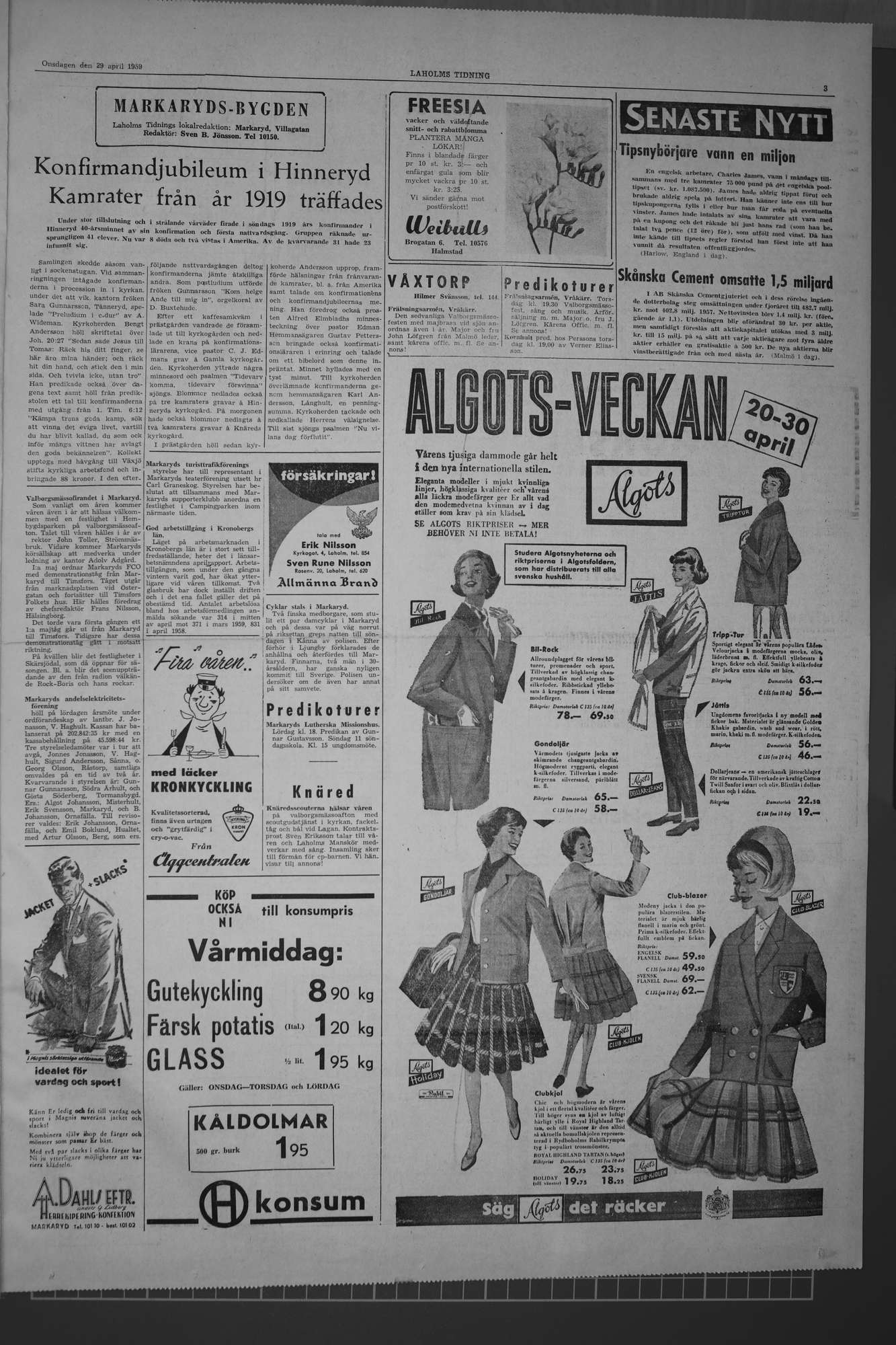 Laholms Tidning Onsdag 29 april 1959, sida 3