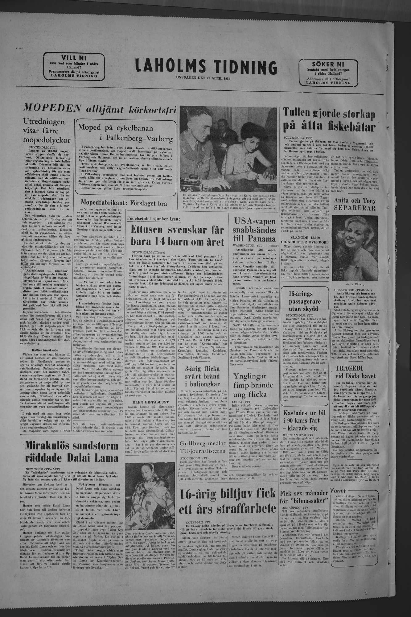 Laholms Tidning Onsdag 29 april 1959, sida 8