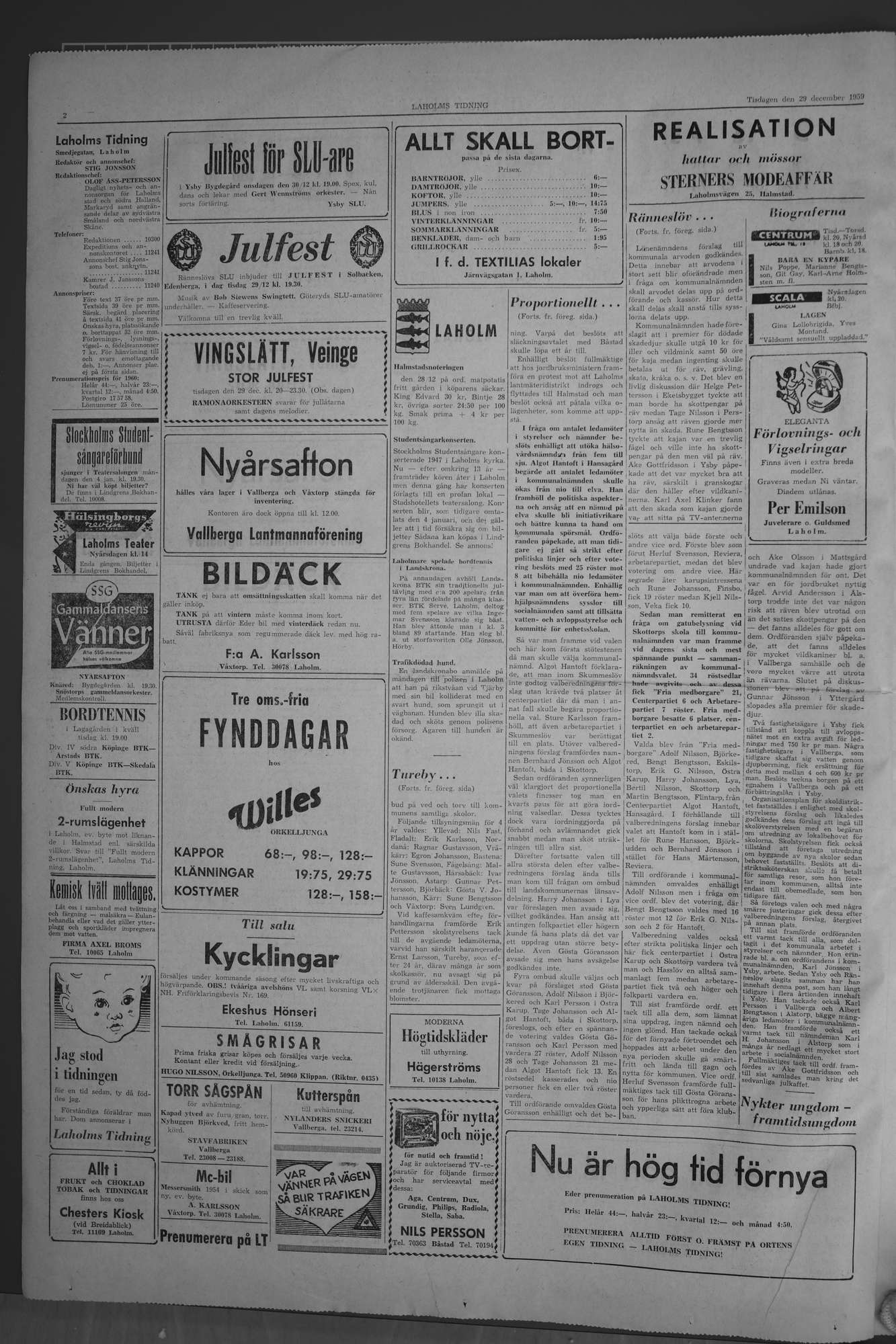 Laholms Tidning Tisdag 29 december 1959, sida 2