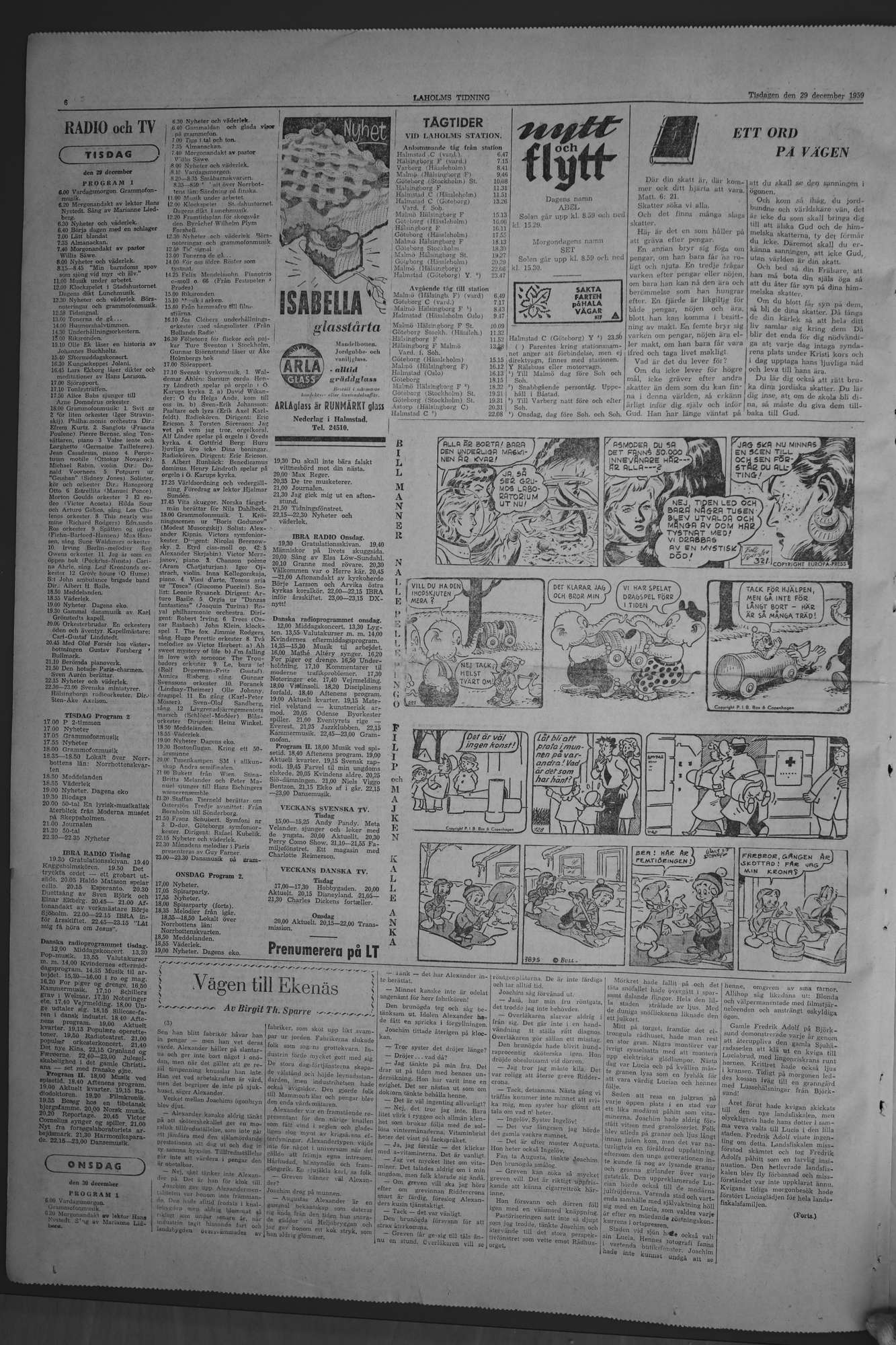 Laholms Tidning Tisdag 29 december 1959, sida 6