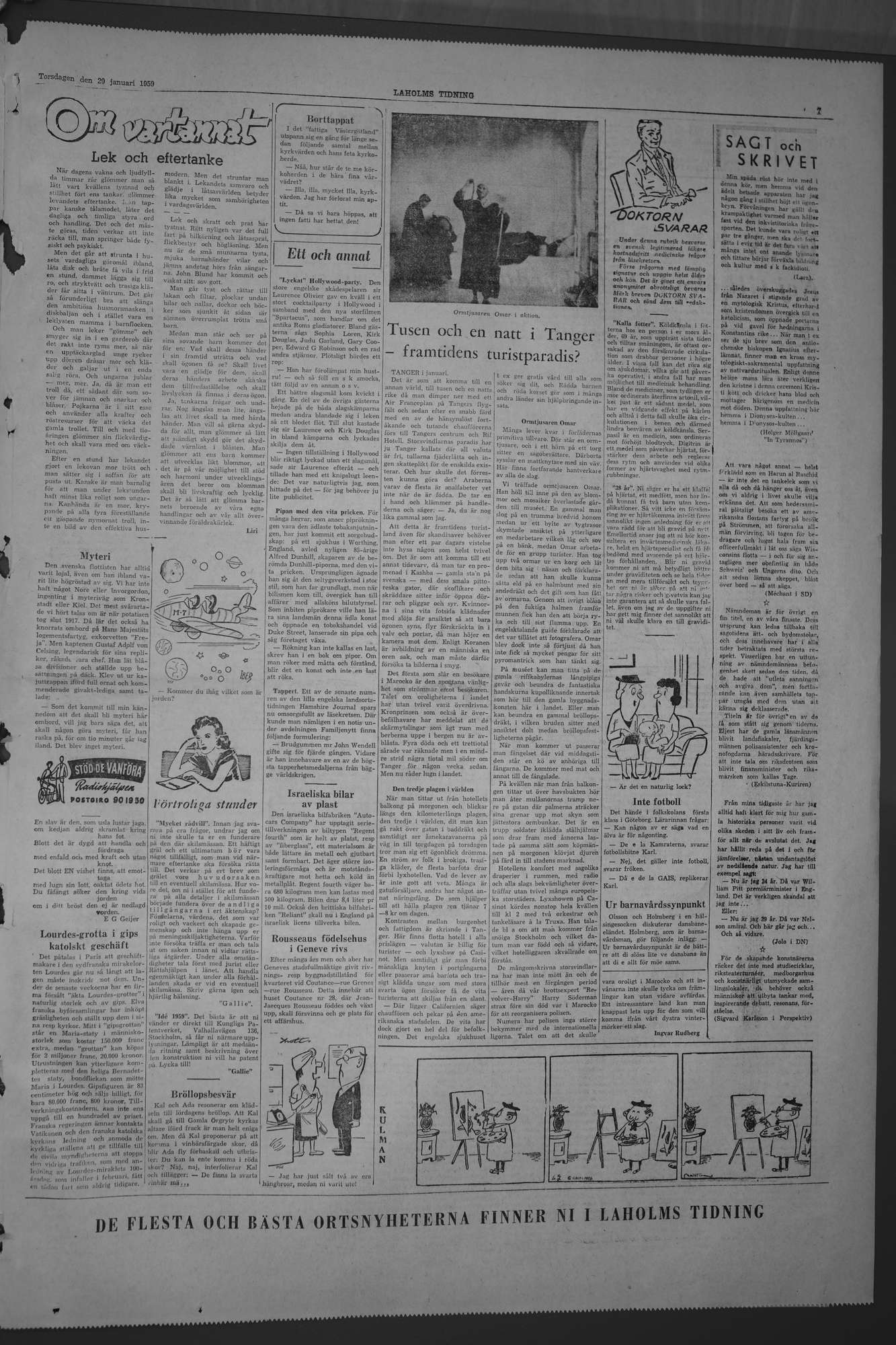 Laholms Tidning Torsdag 29 januari 1959, sida 7