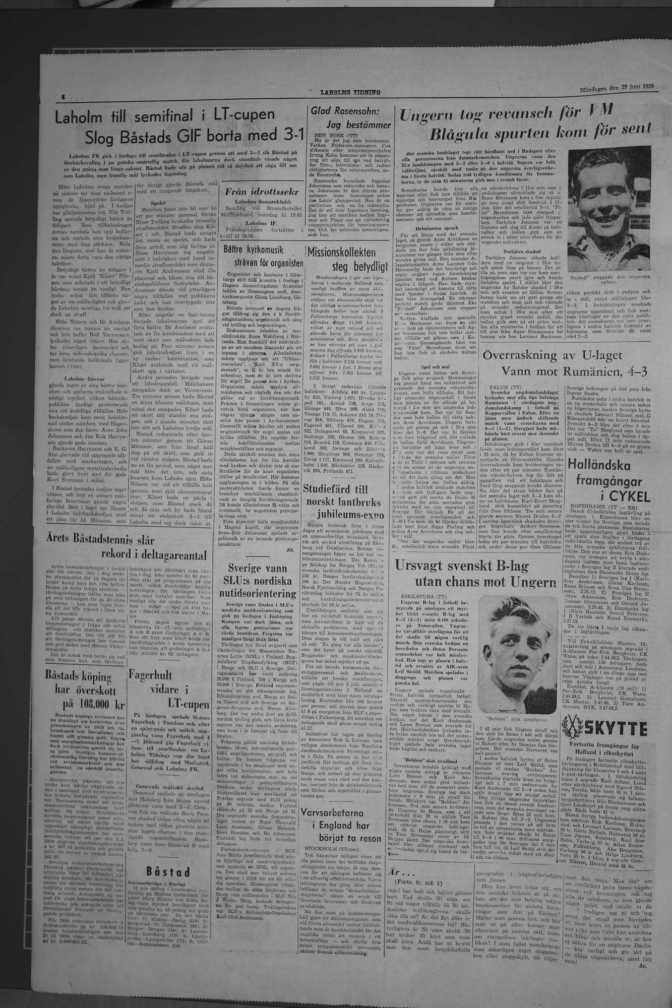 Laholms Tidning Måndag 29 juni 1959, sida 4