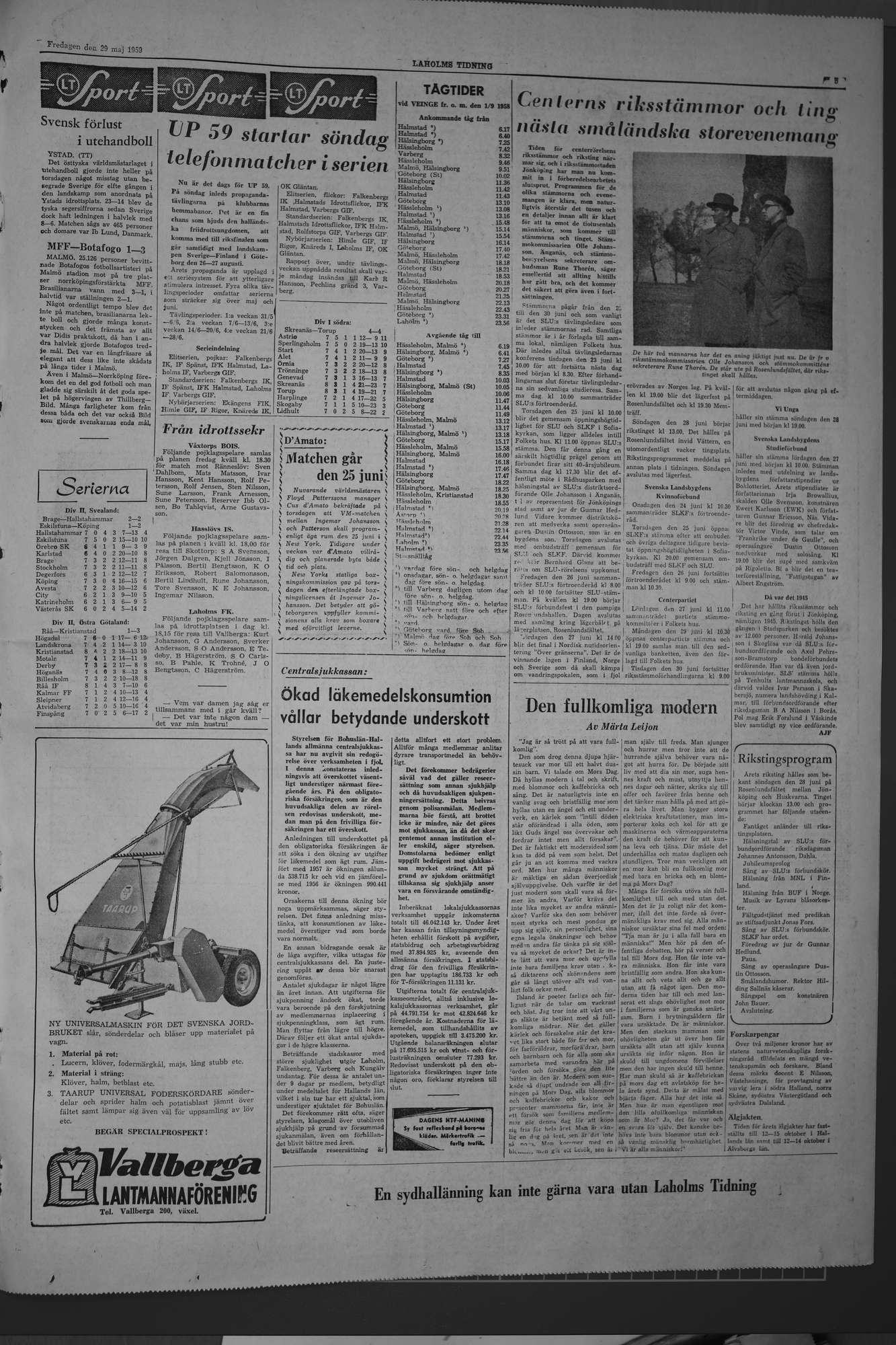 Laholms Tidning Fredag 29 maj 1959, sida 5