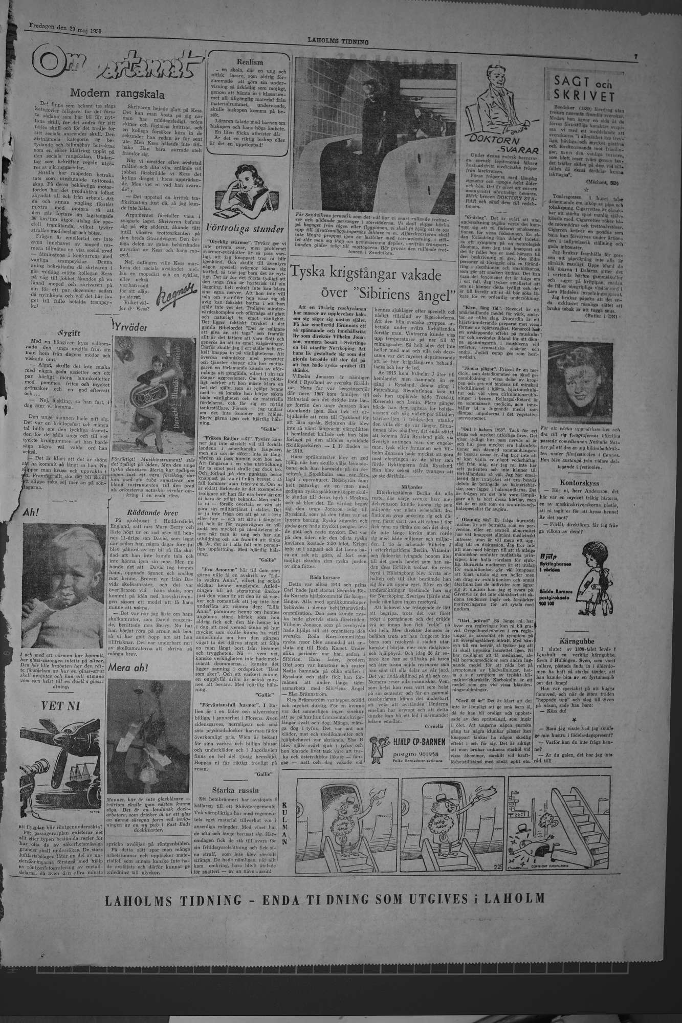 Laholms Tidning Fredag 29 maj 1959, sida 7
