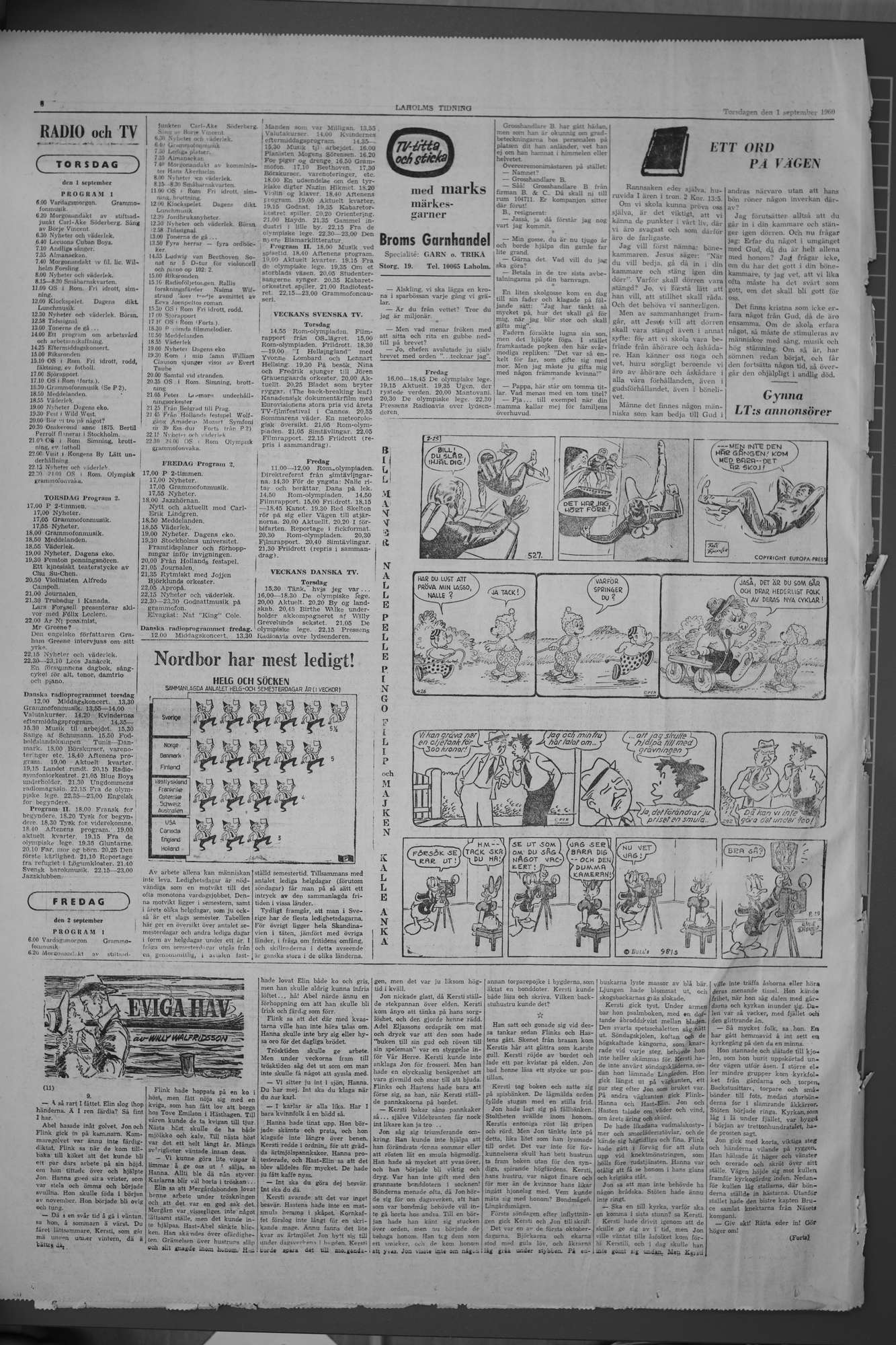 Laholms Tidning Torsdag 1 september 1960, sida 6