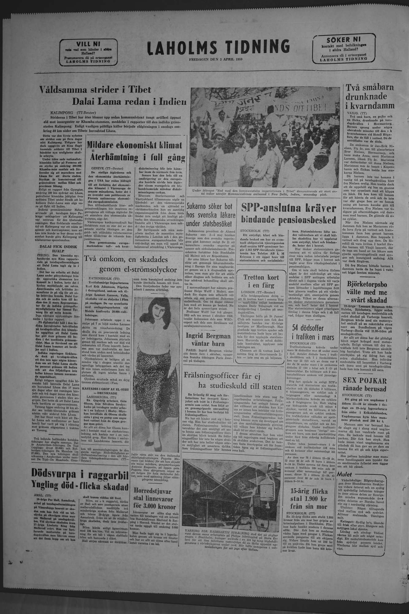 Laholms Tidning Fredag 3 april 1959, sida 8