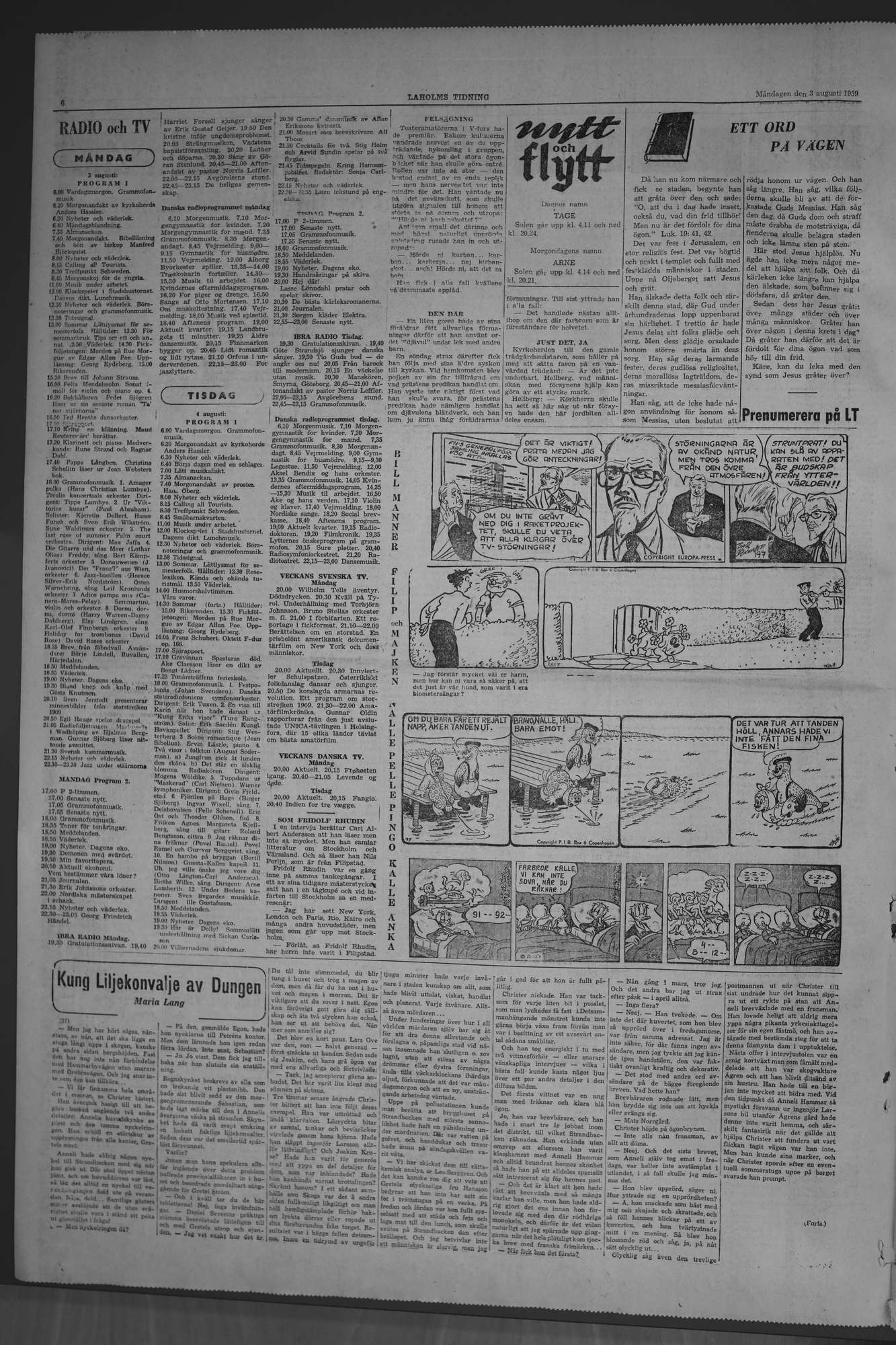 Laholms Tidning Måndag 3 augusti 1959, sida 6