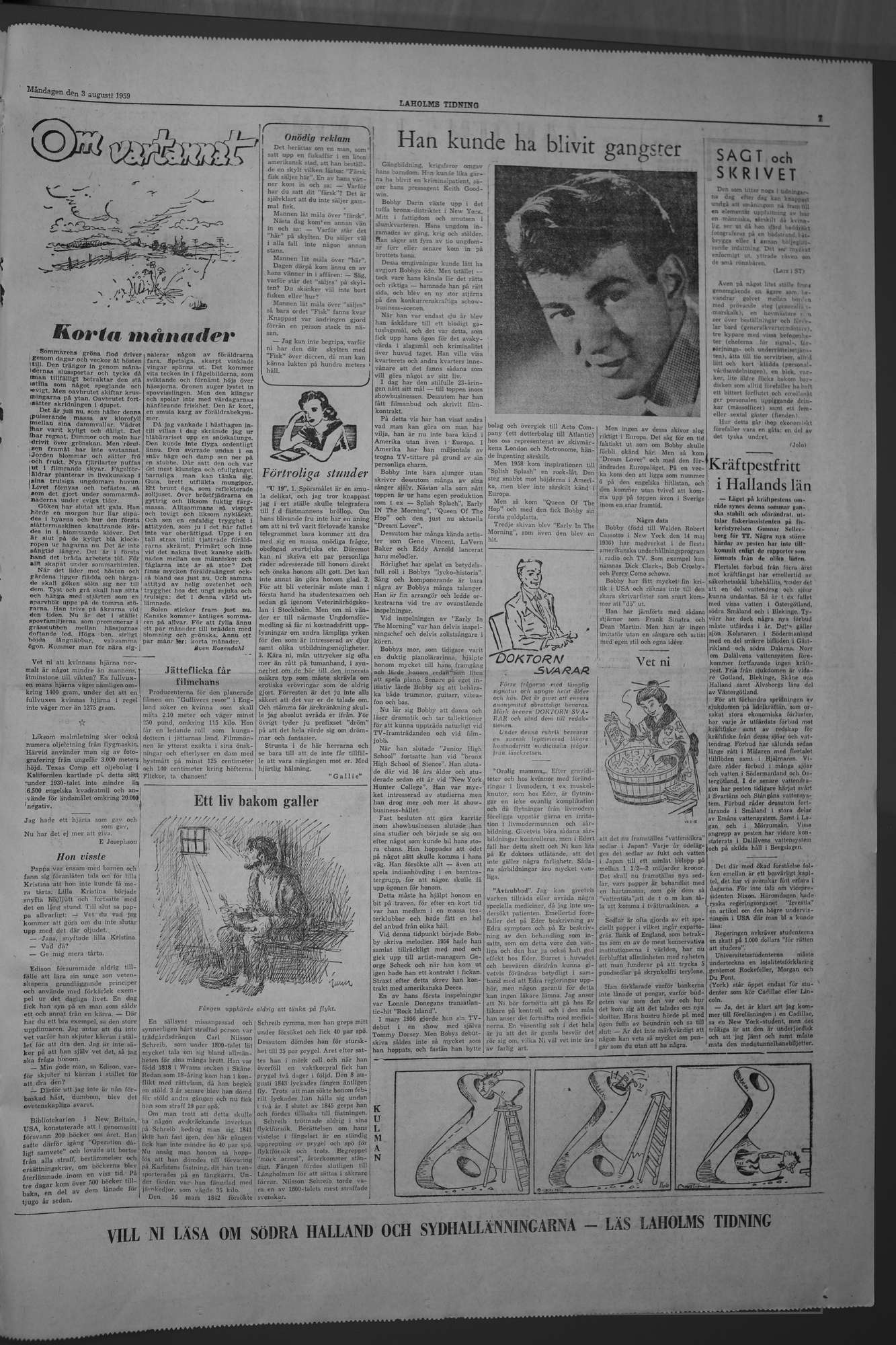 Laholms Tidning Måndag 3 augusti 1959, sida 7