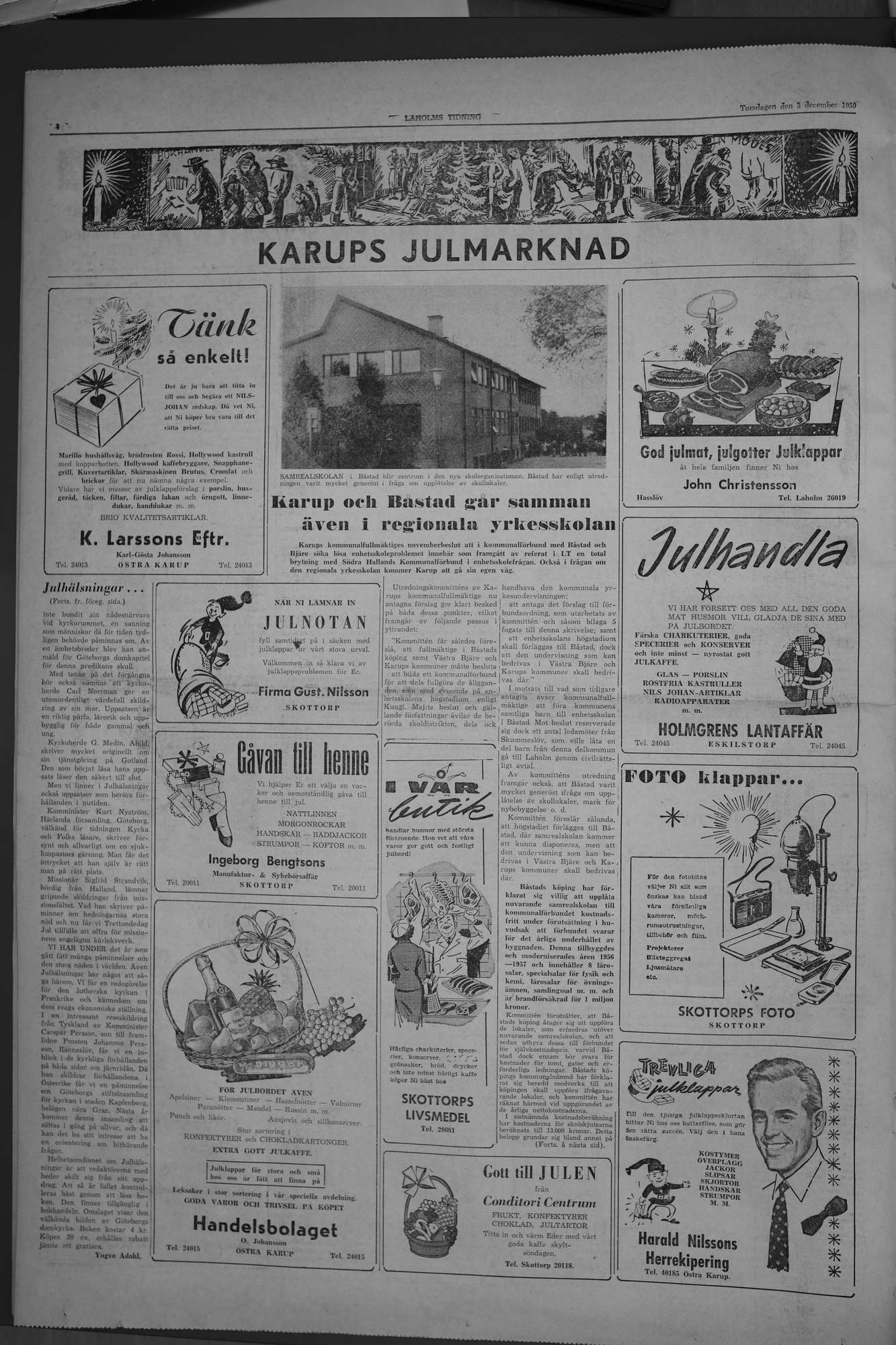 Laholms Tidning Torsdag 3 december 1959, sida 4