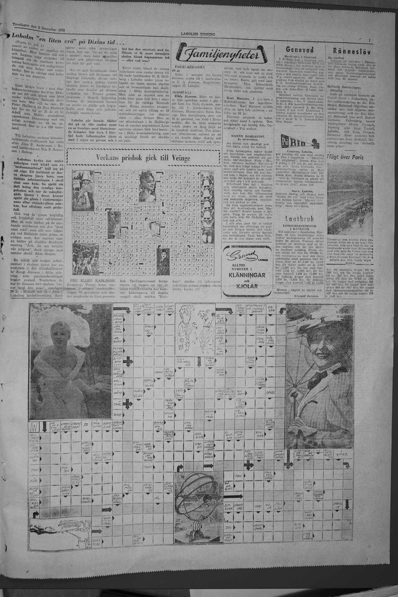 Laholms Tidning Torsdag 3 december 1959, sida 7