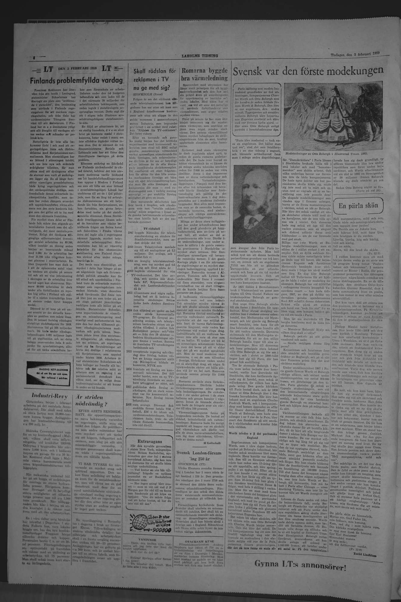 Laholms Tidning Tisdag 3 februari 1959, sida 4