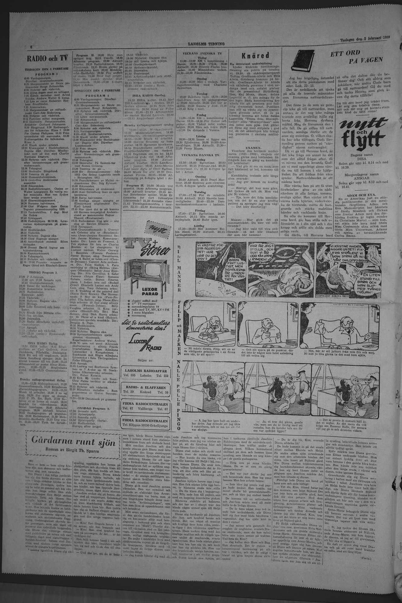 Laholms Tidning Tisdag 3 februari 1959, sida 6